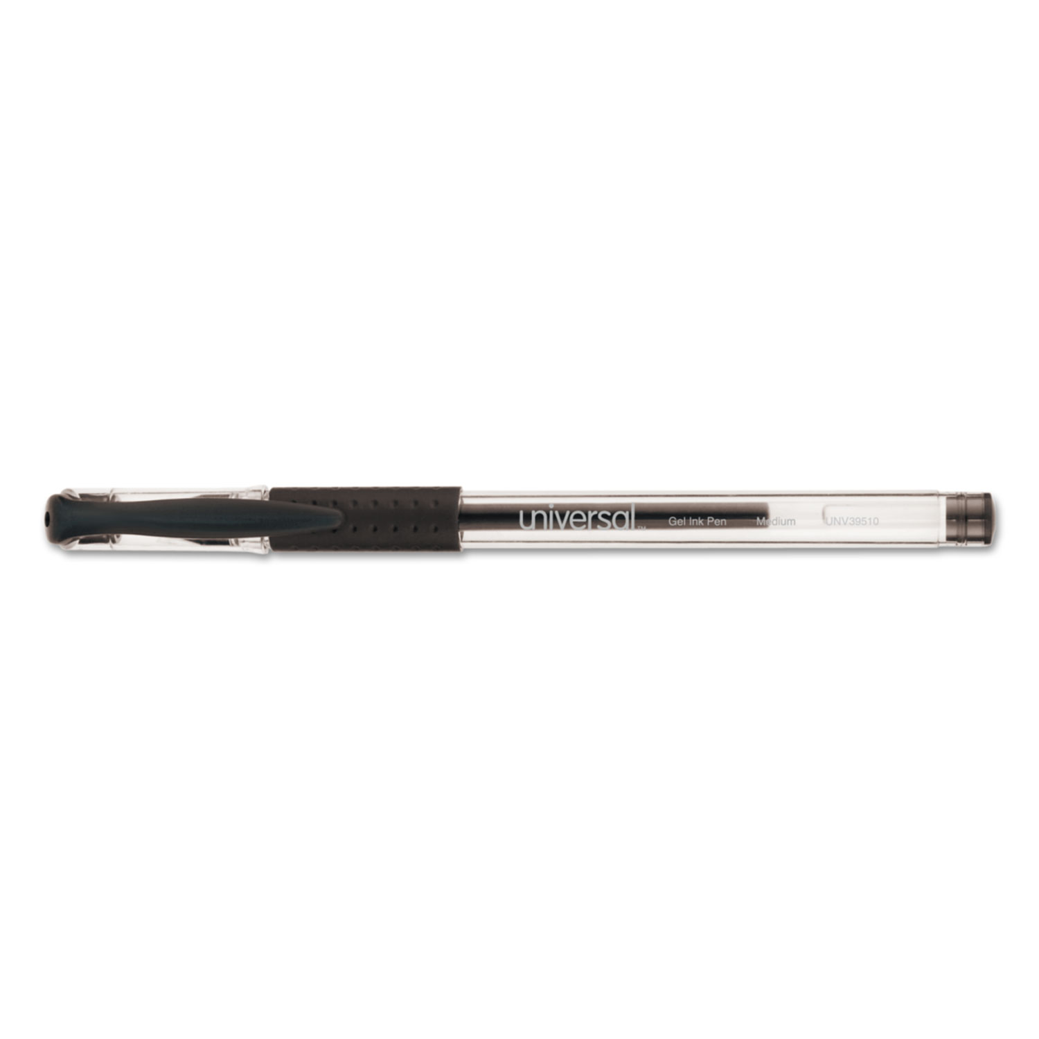 Universal® Roller Ball Stick Gel Pen, Black Ink, Medium, Dozen