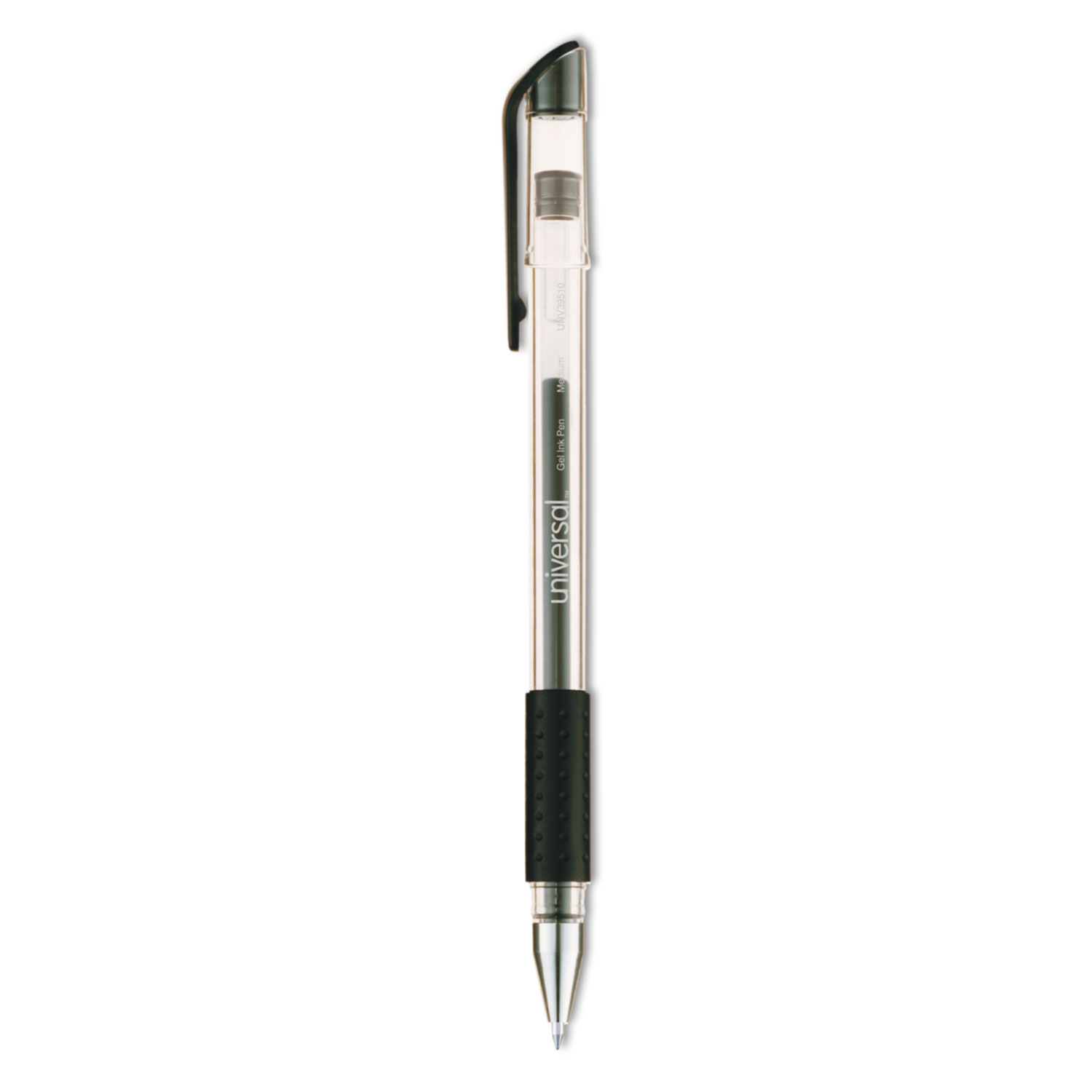 Universal® Roller Ball Stick Gel Pen, Black Ink, Medium, Dozen