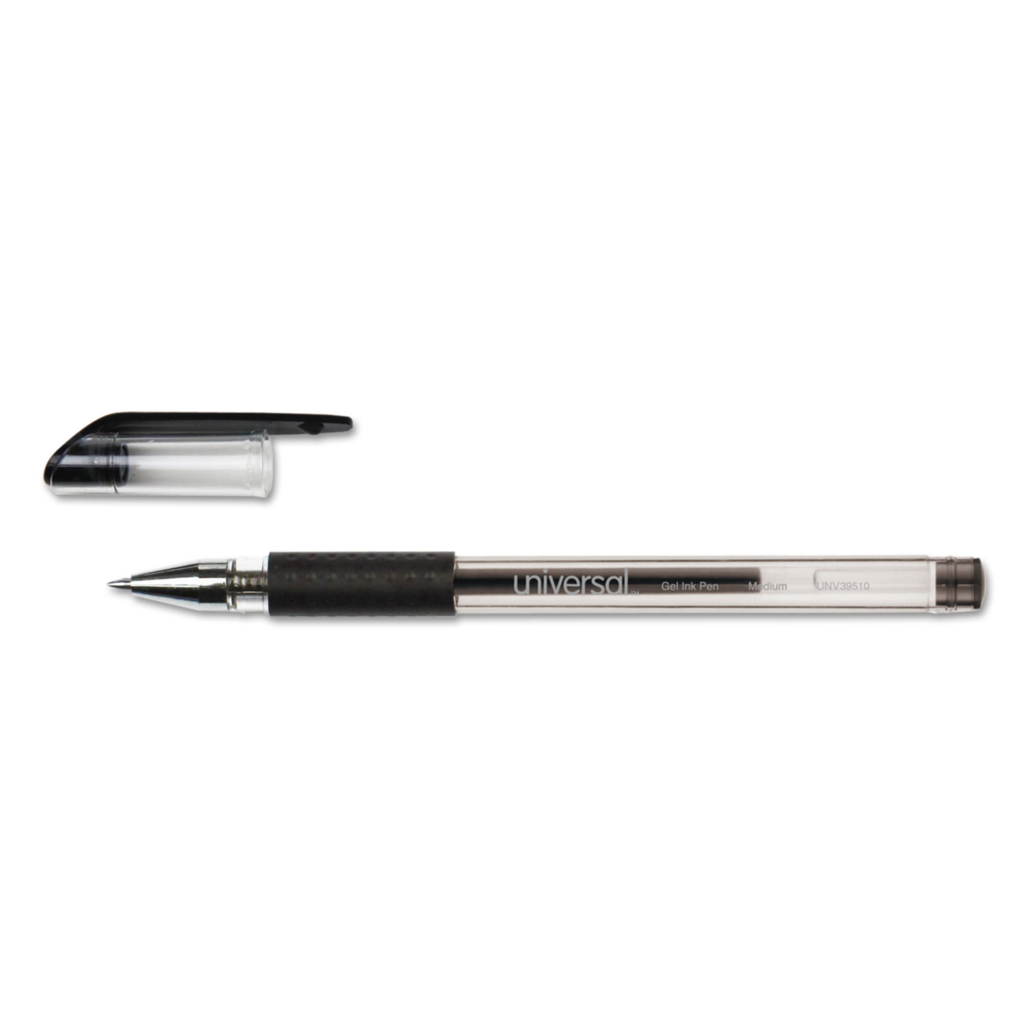 Universal® Roller Ball Stick Gel Pen, Black Ink, Medium, Dozen