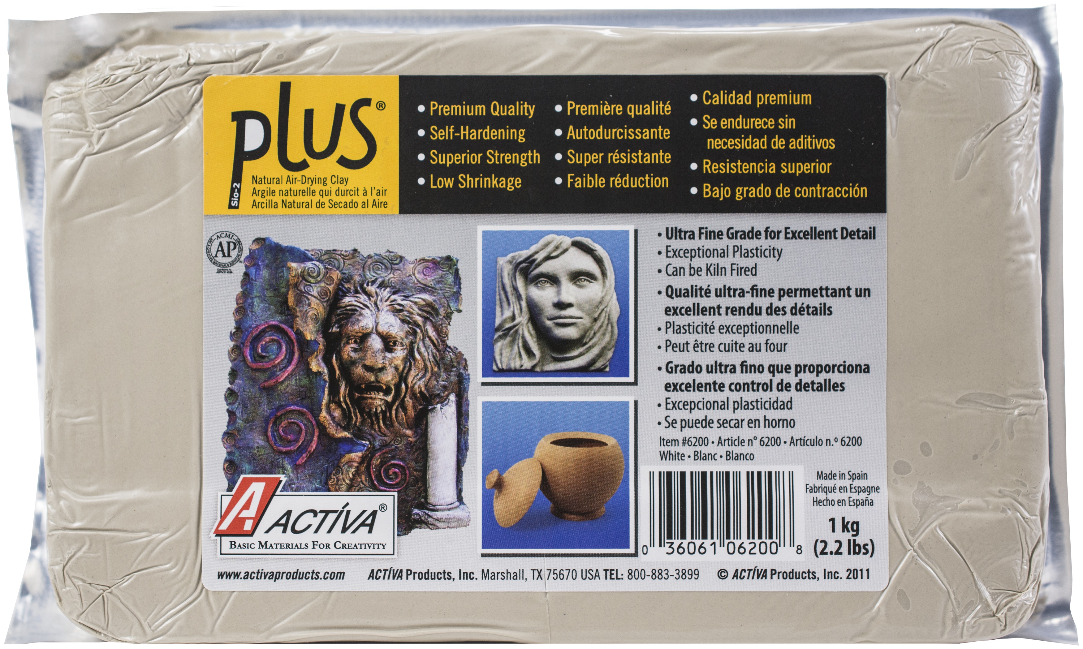 Plus Natural Self-Hardening Clay 2.2lb White