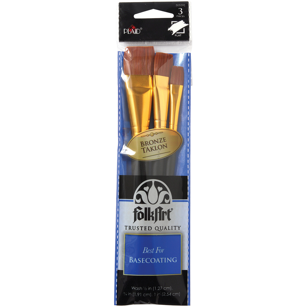 Folkart Bronze Taklon Brush Set 3/Pkg