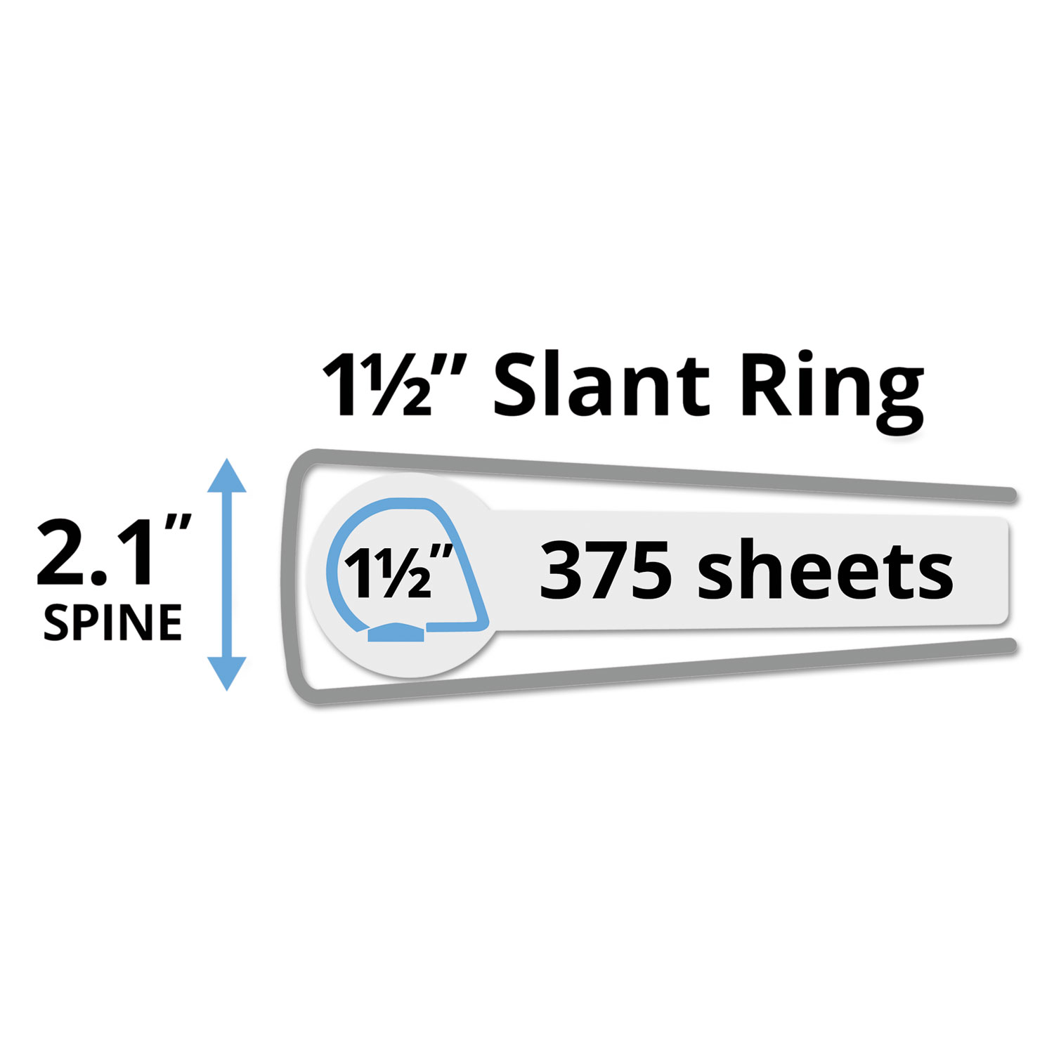 Avery® Durable View Binder with DuraHinge and Slant Rings, 1 1/2