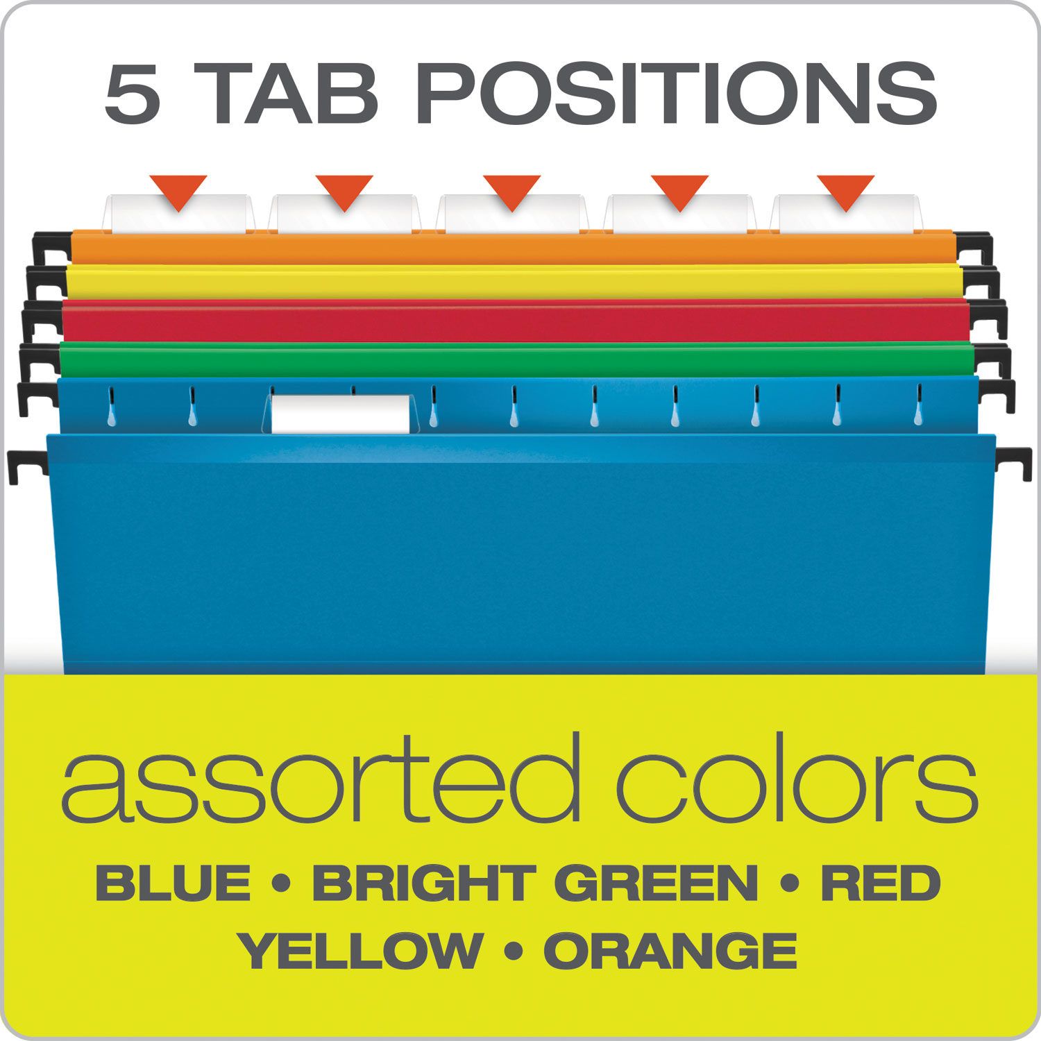 Pendaflex® Poly Laminate Hanging Folders, 1/5 Tab, 2