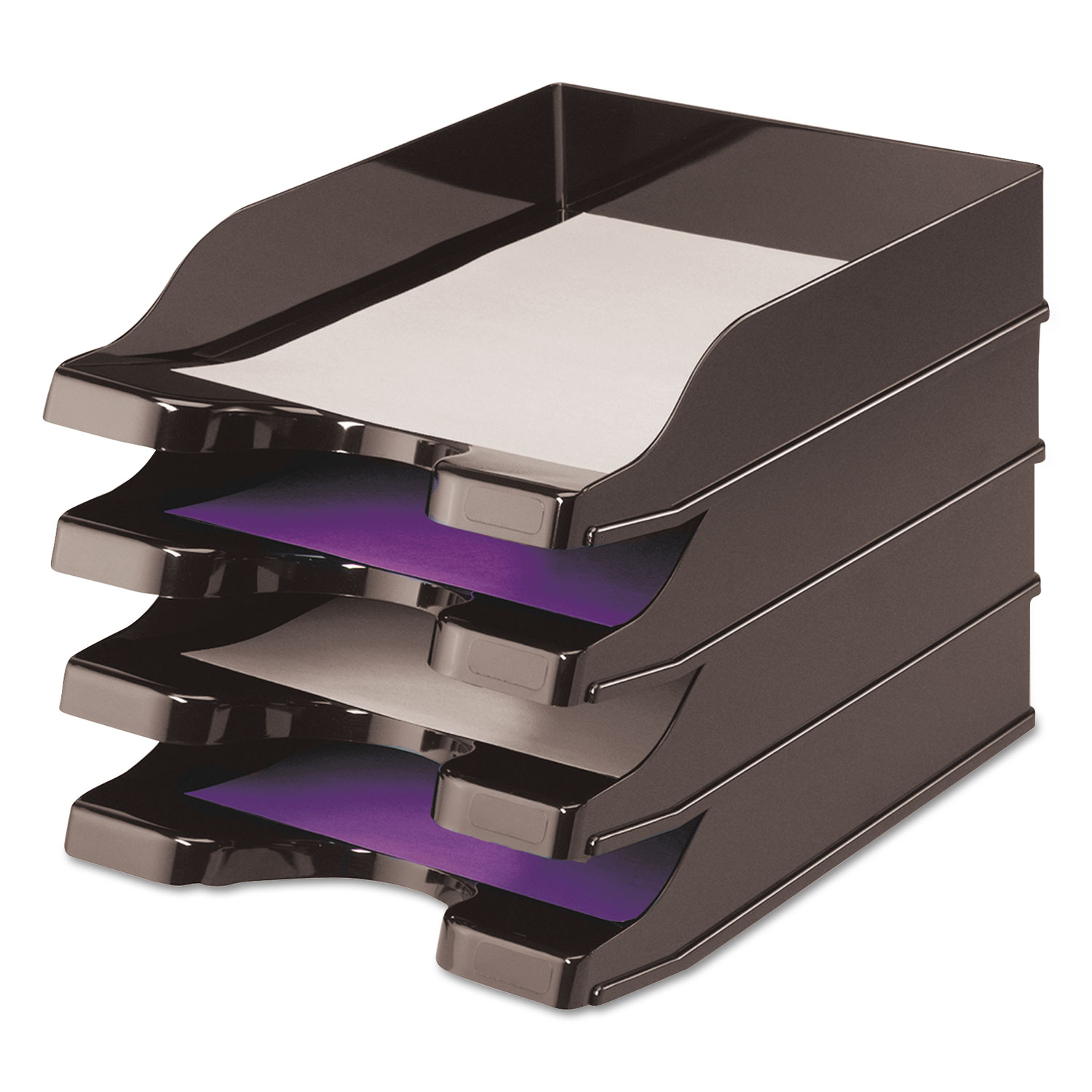 deflecto® Docutray Multi-Directional Stacking Tray Set, Two Tier, Polystyrene, B