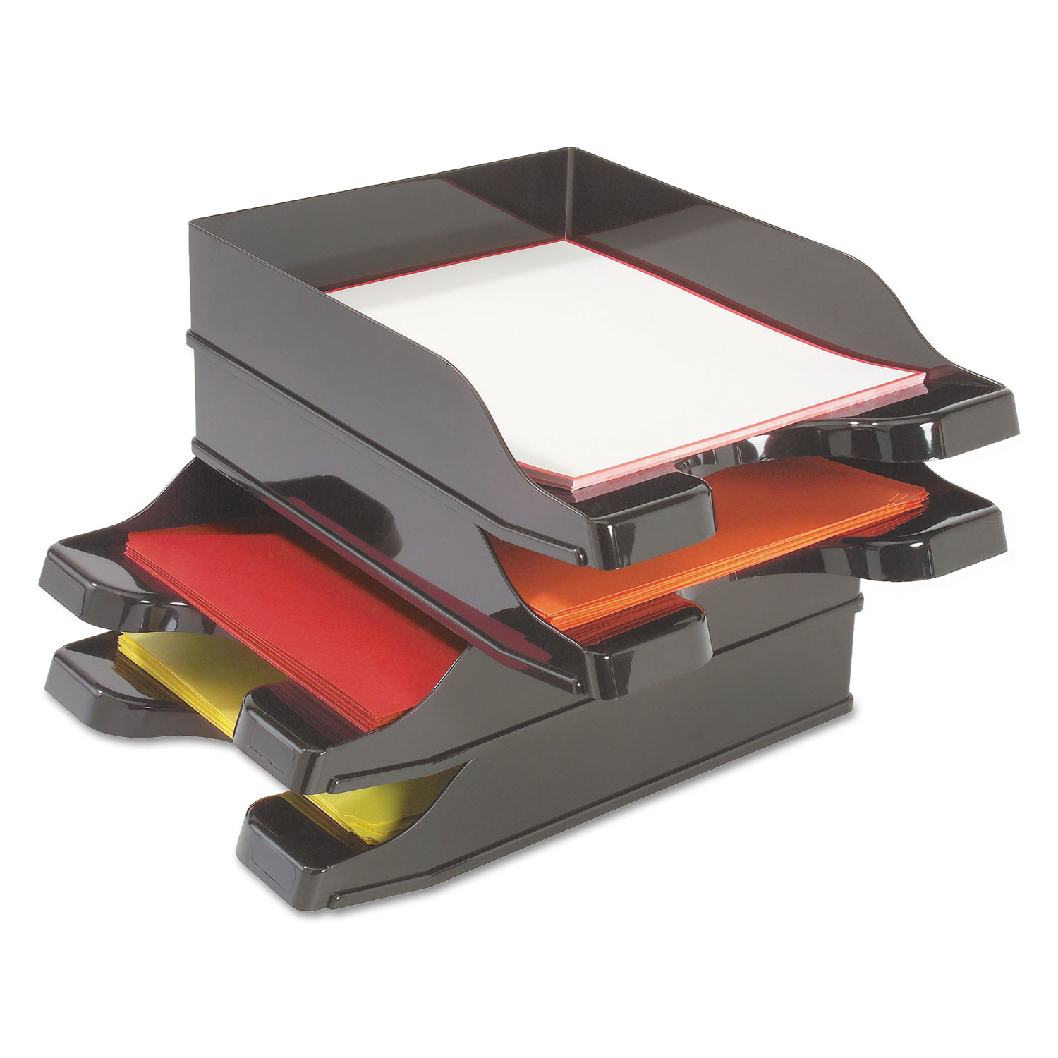deflecto® Docutray Multi-Directional Stacking Tray Set, Two Tier, Polystyrene, B