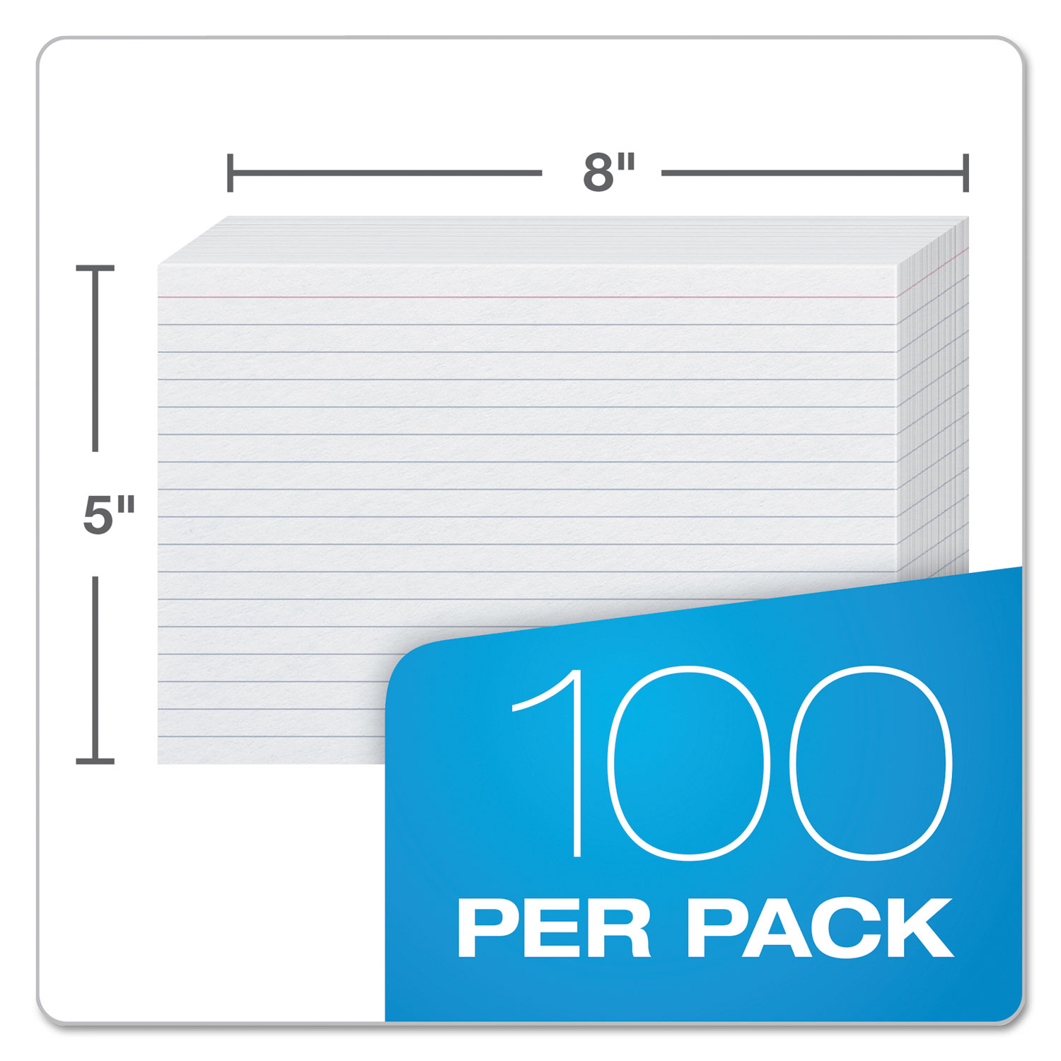 Oxford Ruled Index Cards, 5 x 8, White, 100/Pack