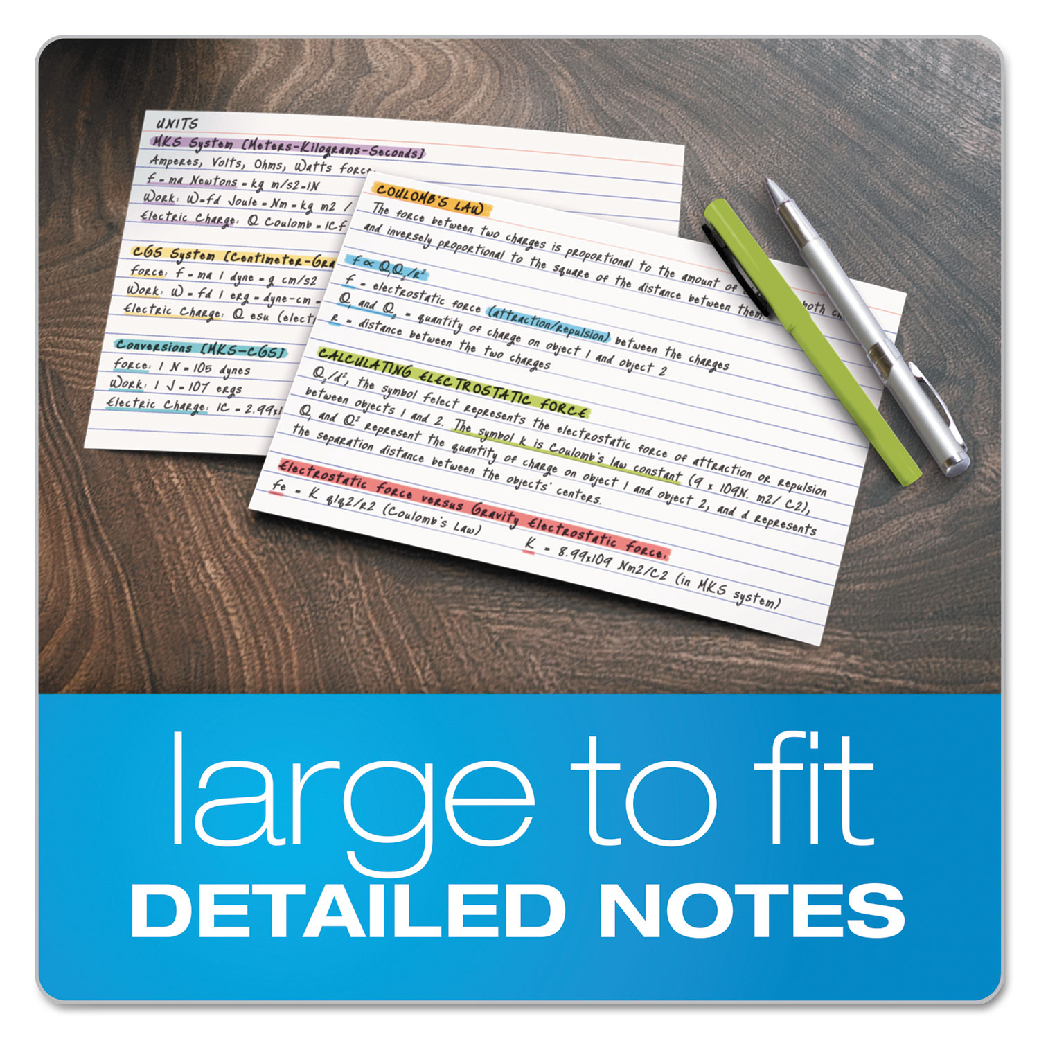 Oxford Ruled Index Cards, 5 x 8, White, 100/Pack