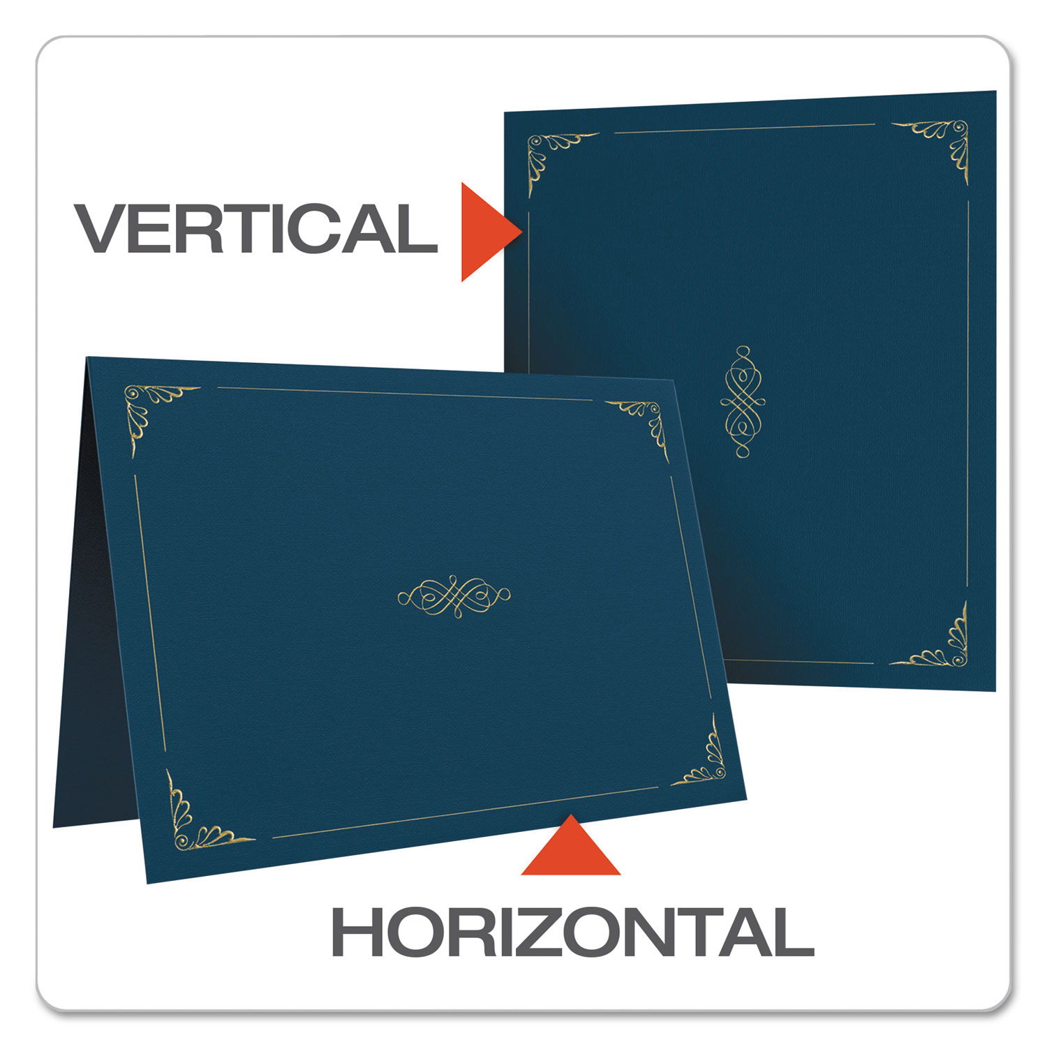 Oxford Certificate Holder, 11 1/4 x 8 3/4, Dark Blue, 5/Pack
