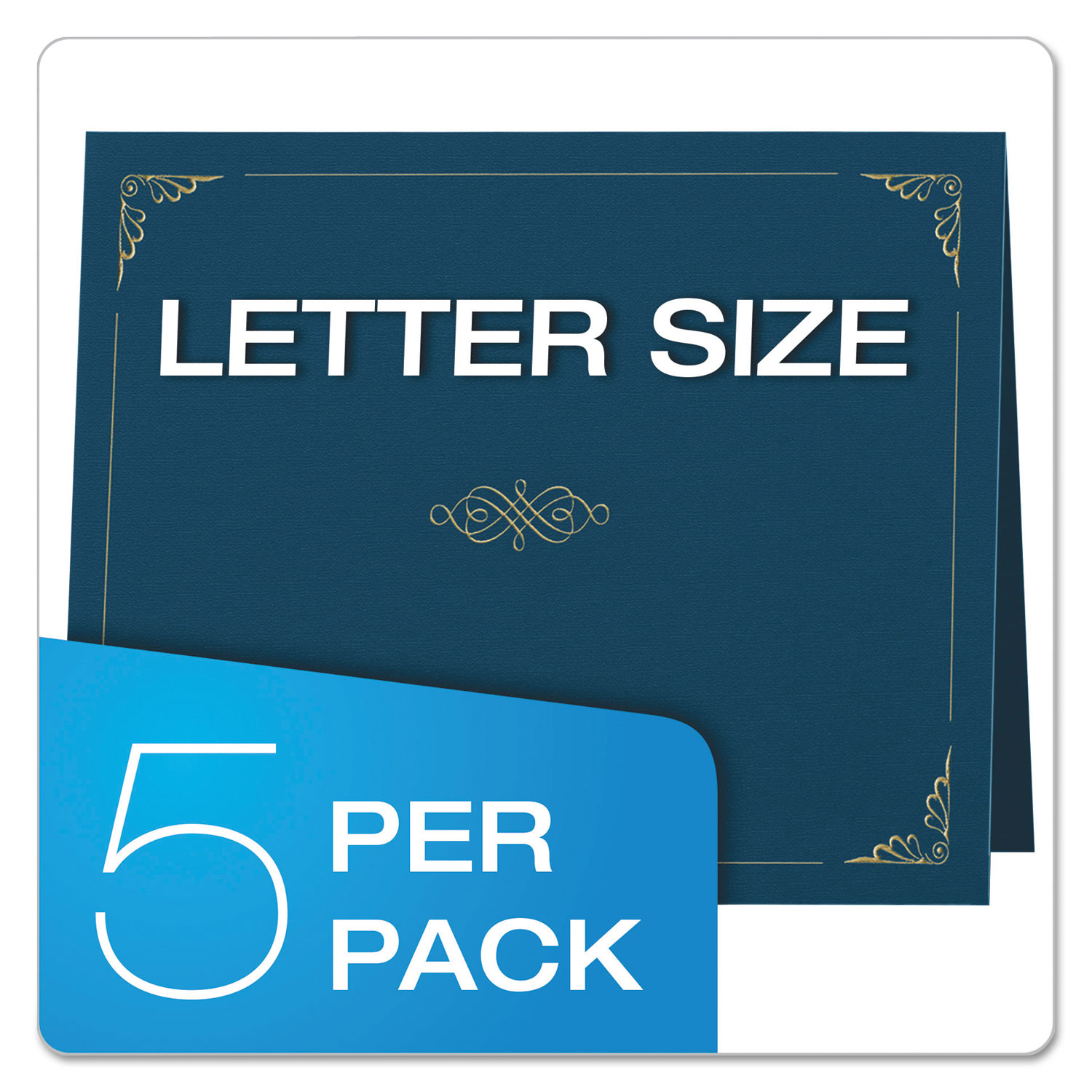Oxford Certificate Holder, 11 1/4 x 8 3/4, Dark Blue, 5/Pack