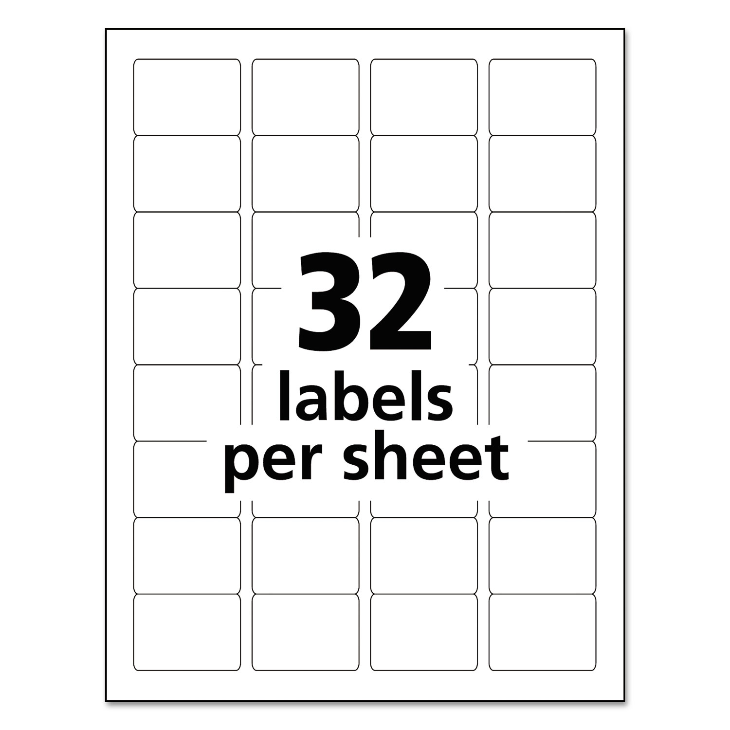 Avery® Permanent ID Labels w/TrueBlock Technology, Laser, 1 1/4 x 1 3/4, White,