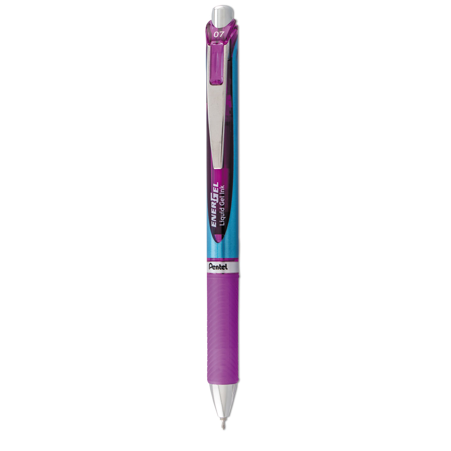Pentel® EnerGel RTX Retractable Liquid Gel Pen, .7mm, Needle, Bk/Gray Barrel, Vi