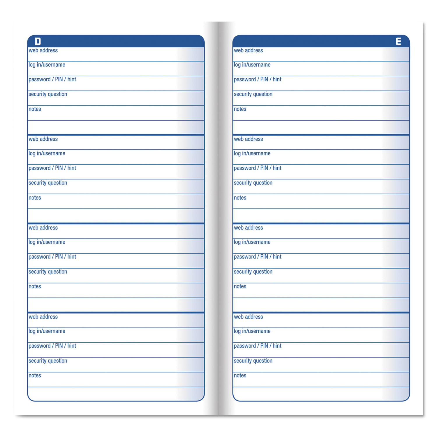 Adams® Password Journal, 3 1/4 x 6 1/4, 192 Entries