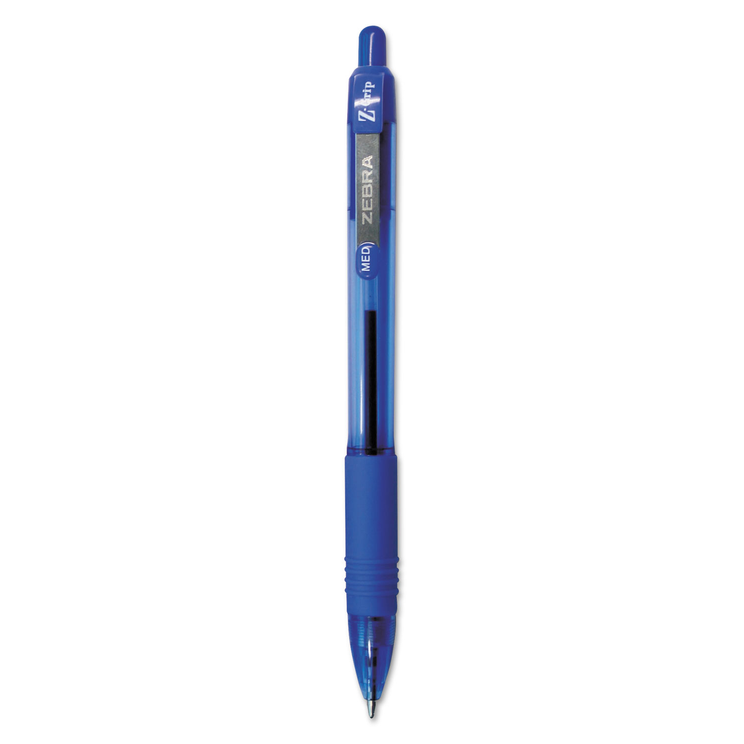 Zebra® Z-Grip Retractable Ballpoint Pen, Blue Ink, Medium, Dozen