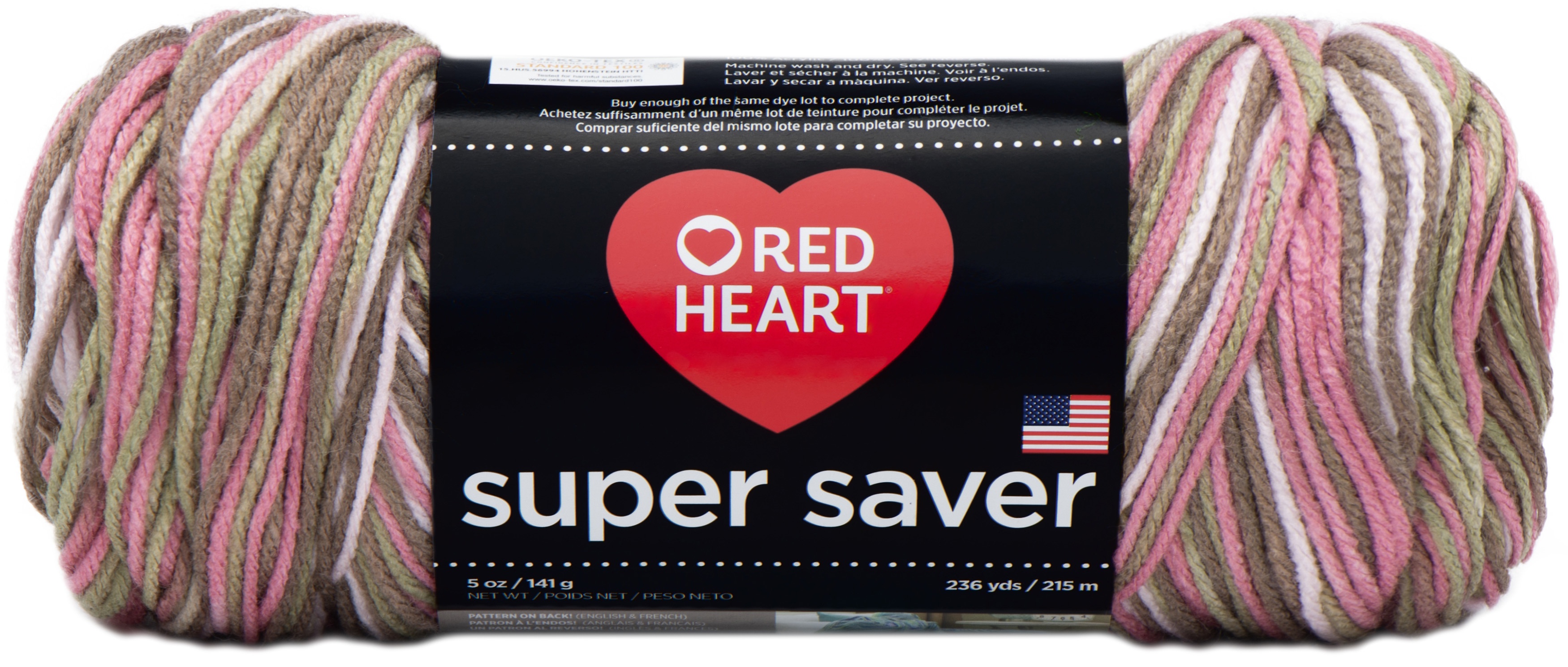 Red Heart Super Saver Yarn Pink Camo