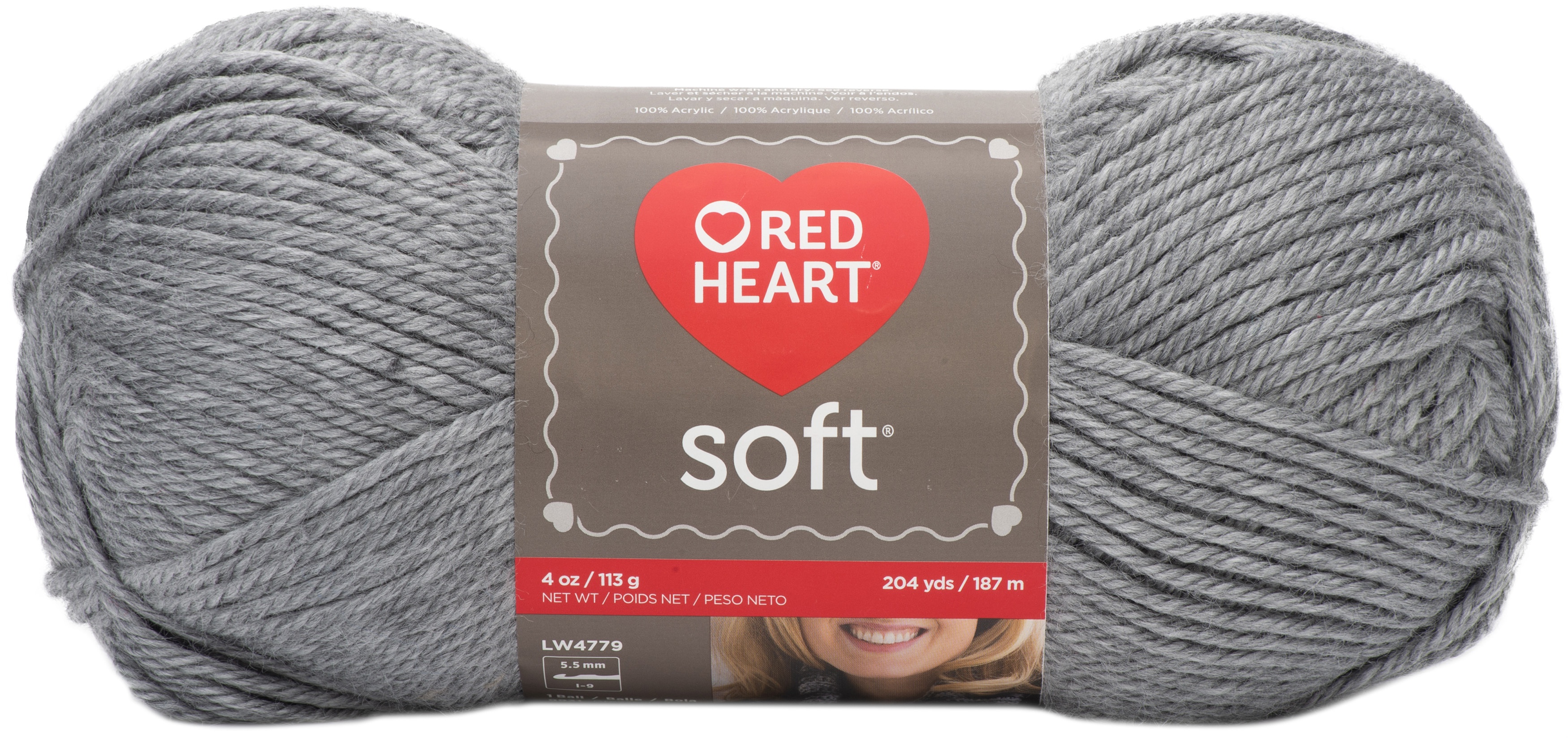 Red Heart Soft Yarn Light Grey Heather