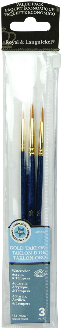 Gold Taklon Value Pack Brush Set 3/Pkg