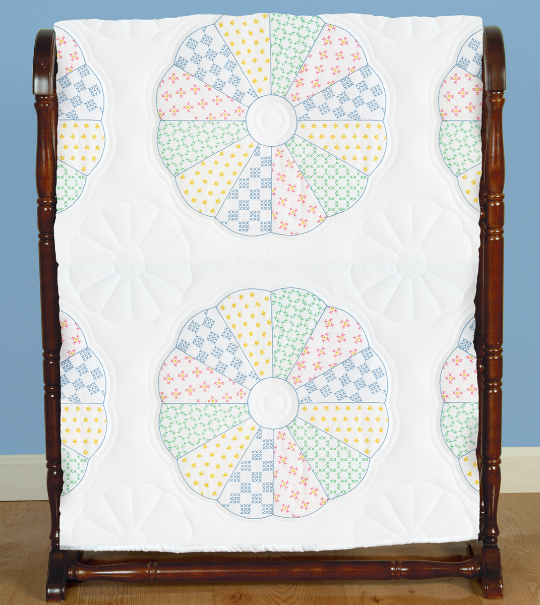 Stamped White Quilt Blocks 18