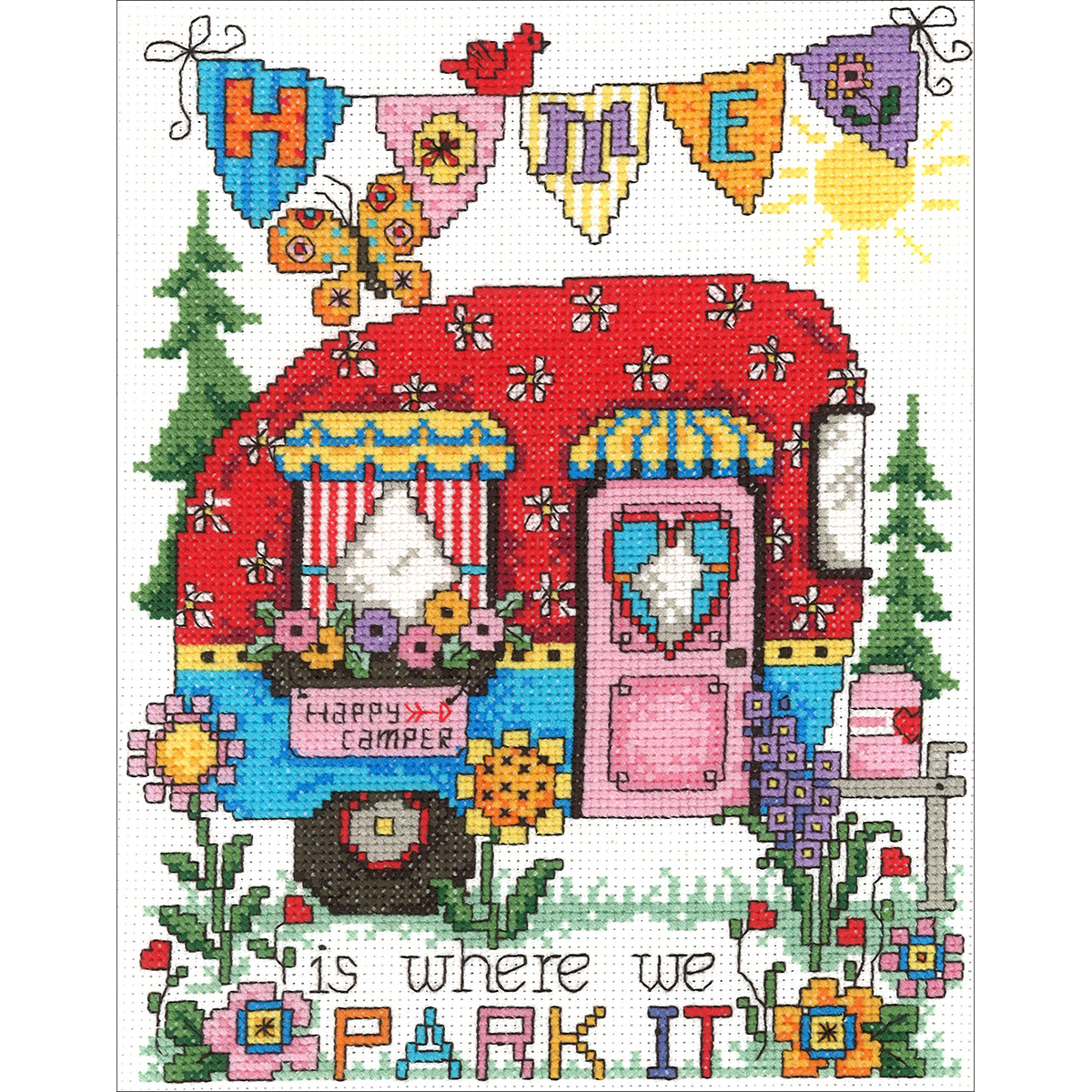 Happy Camper Counted Cross Stitch Kit 6.75