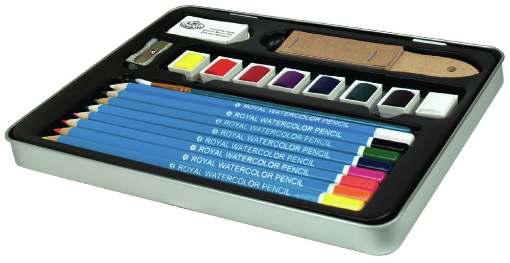 Watercolor Pencil Art Set W/Tin