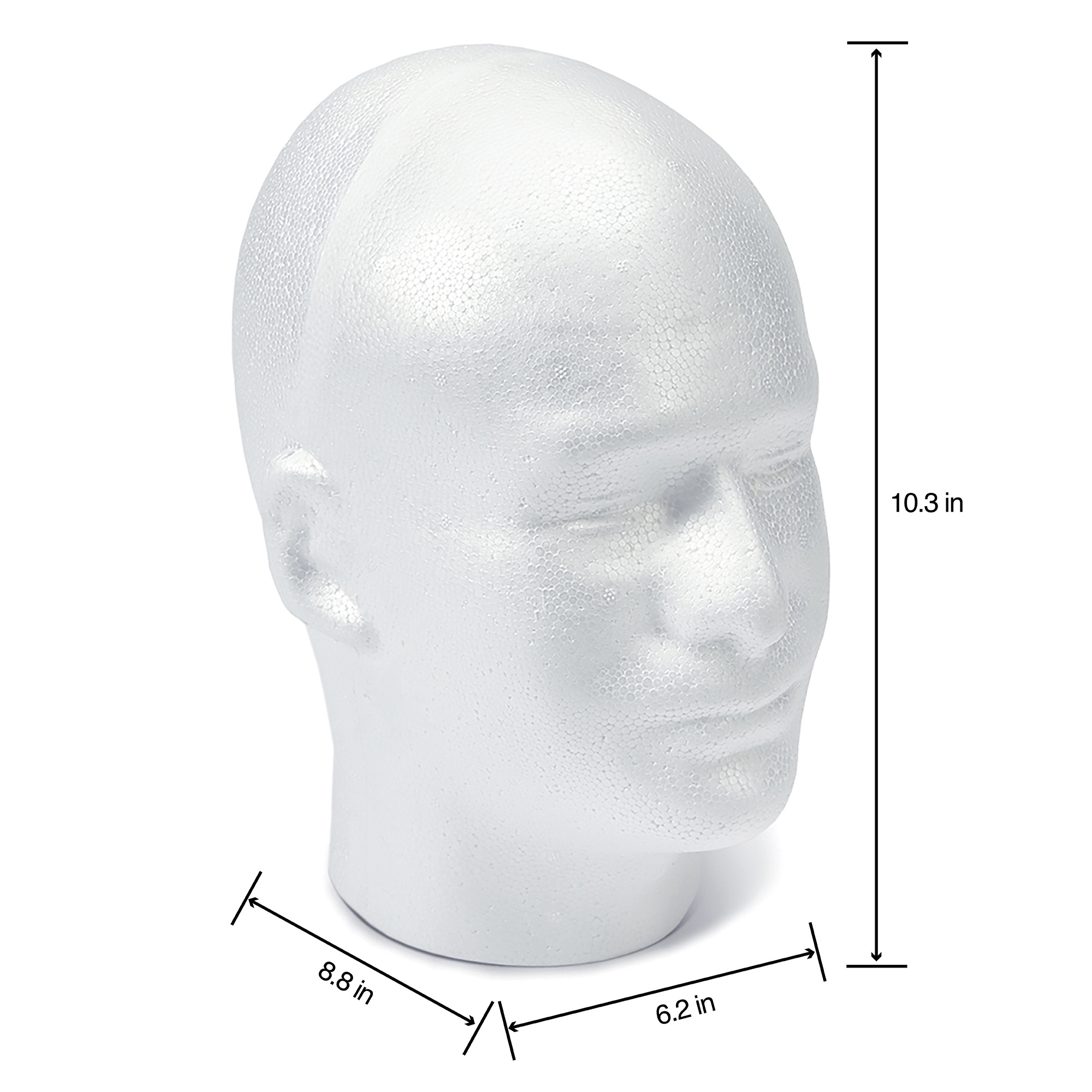 Styrofoam Male Head Bulk 11