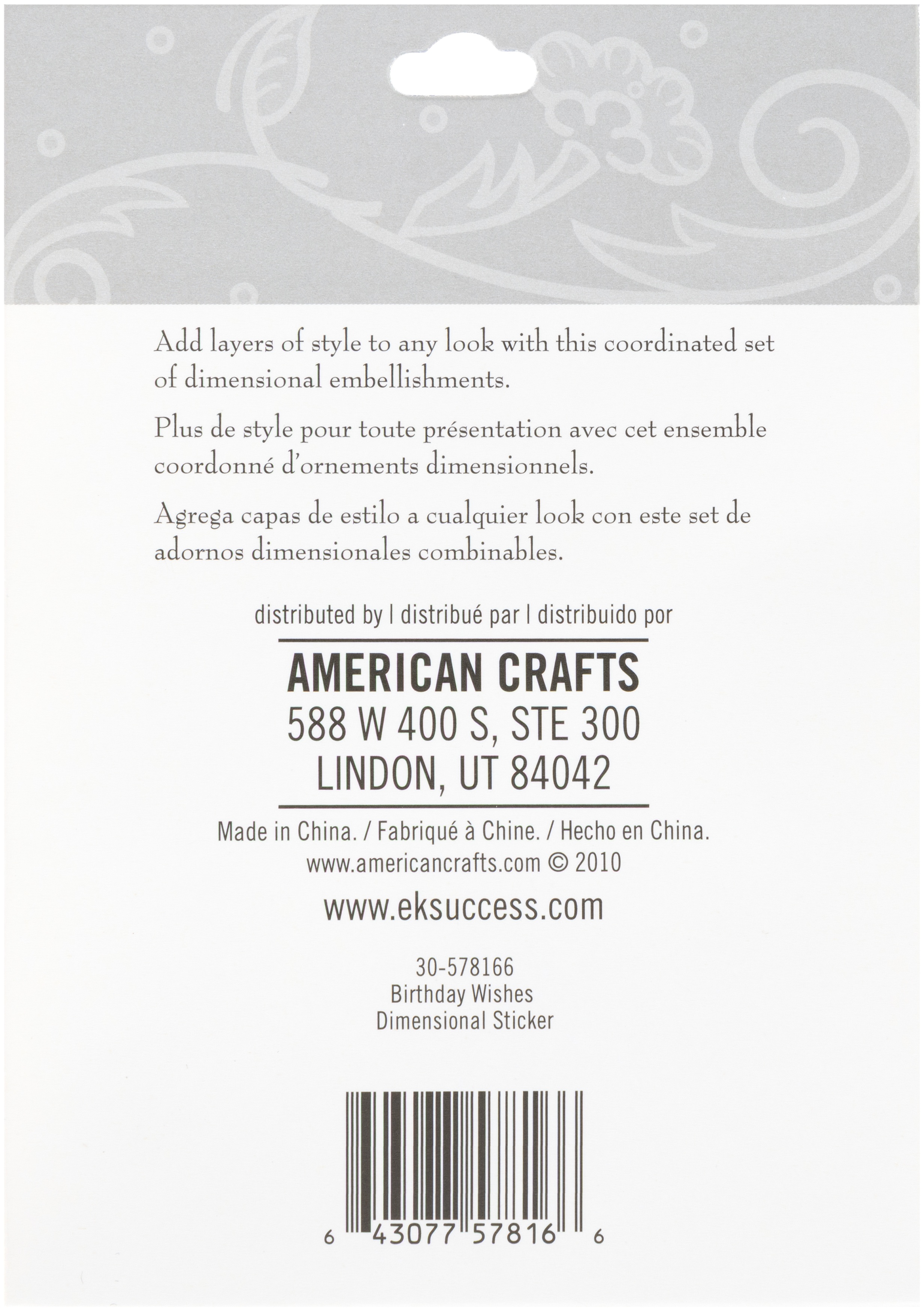 K&Company Dimensional Stickers-Birthday Wish