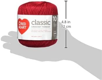 Red Heart Classic Crochet Thread Size 10 Victory Red
