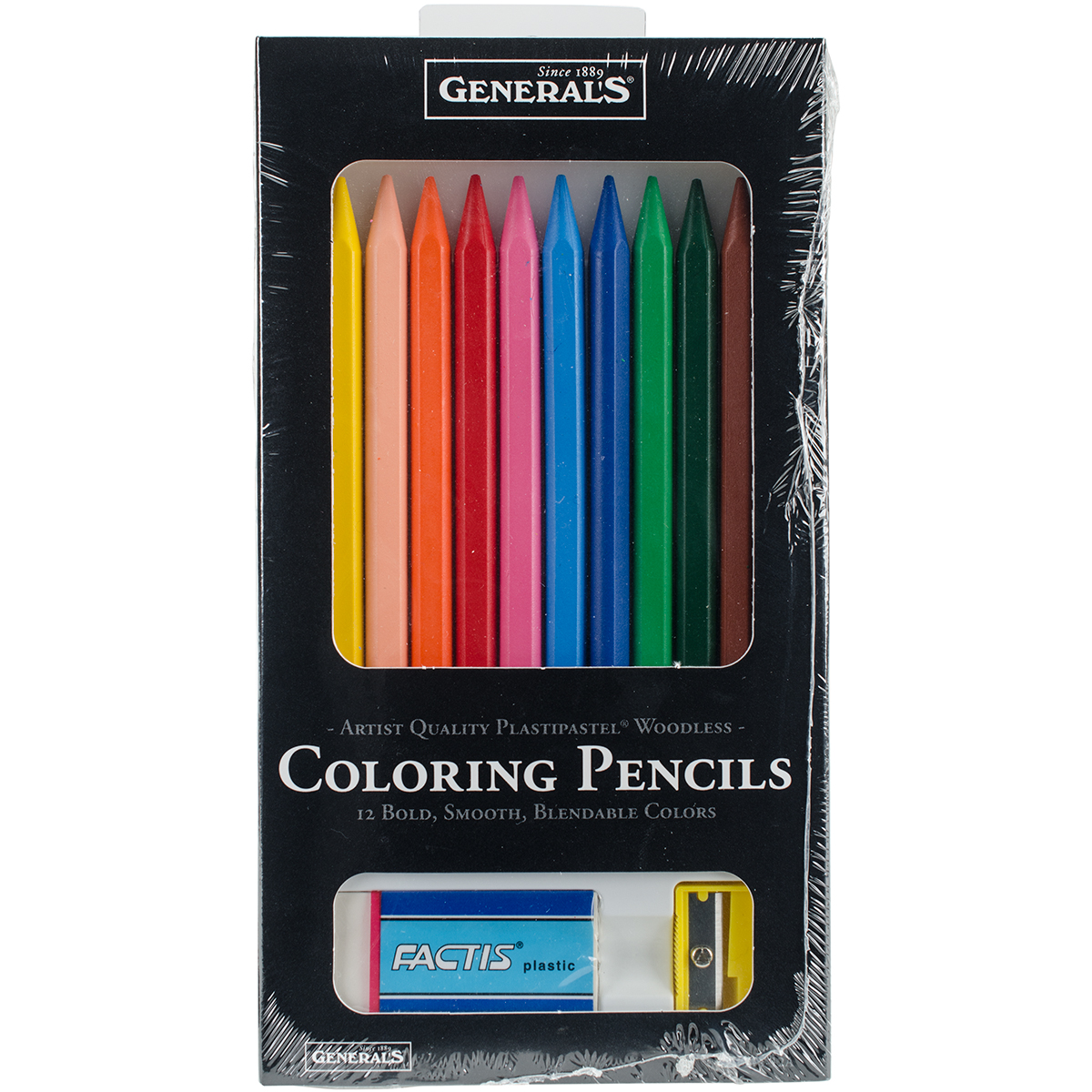 Factis (R) Woodless Coloring Pencil Set 12pc Assorted