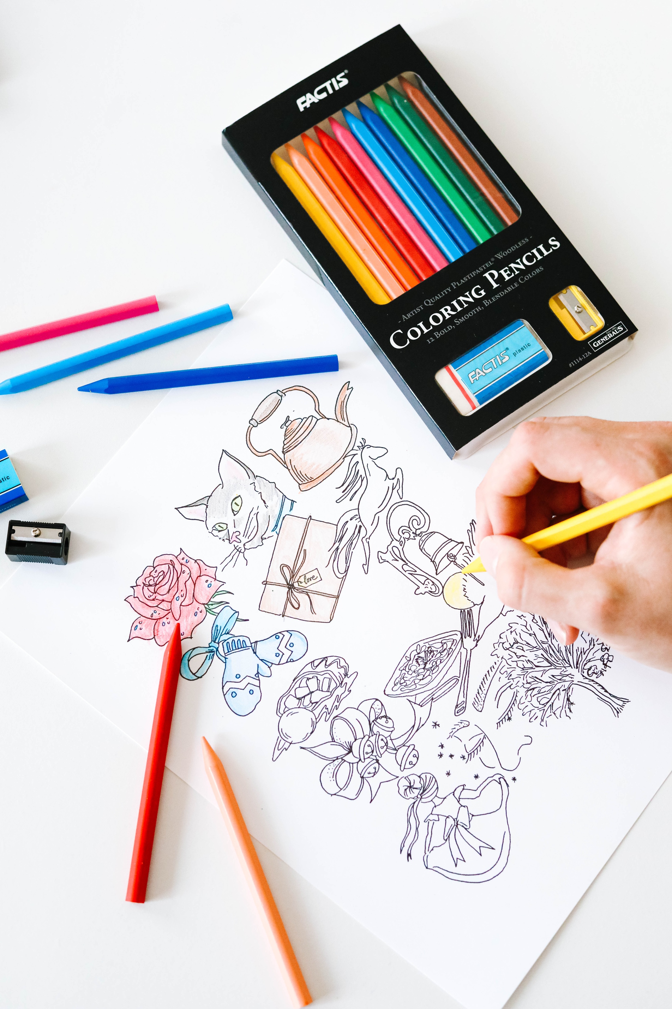 Factis (R) Woodless Coloring Pencil Set 12pc Assorted