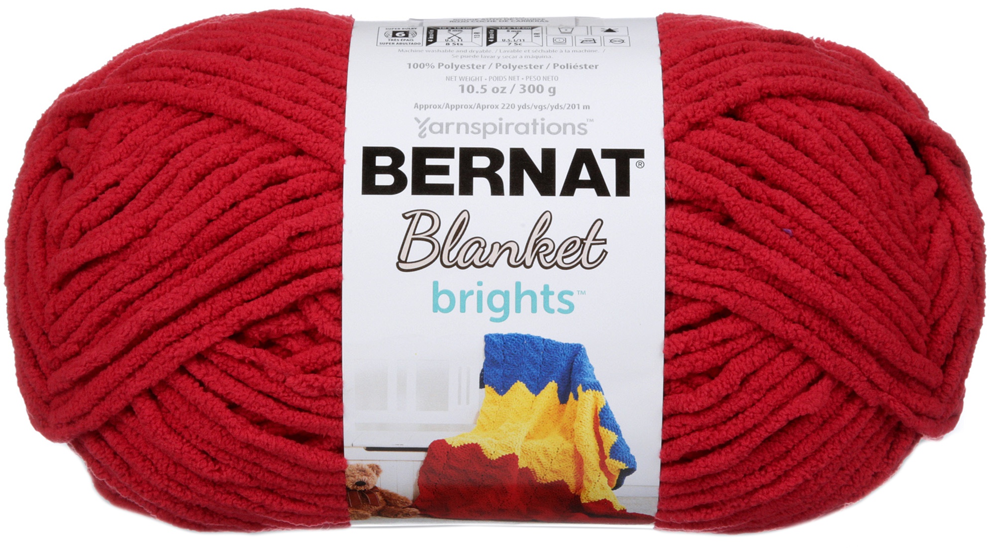 Bernat Blanket Brights Big Ball Yarn Racecar Red