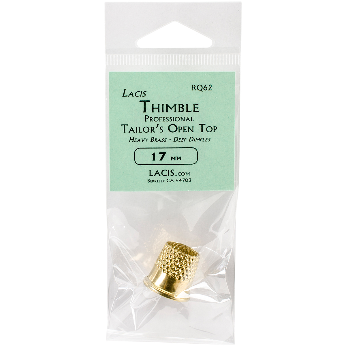 Open Top Tailor's Thimble Size 17mm