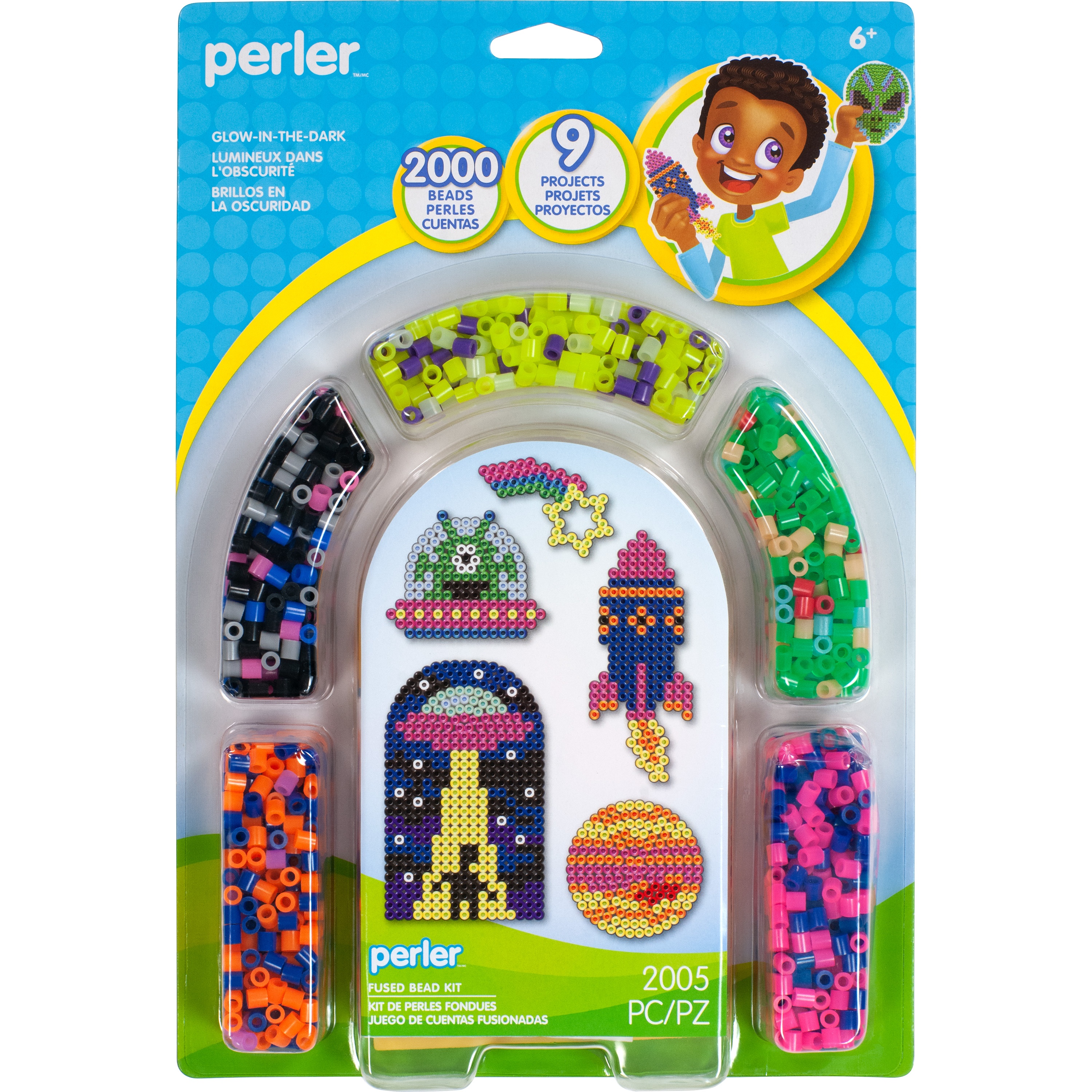 Perler Fused Bead Kit Glow In The Dark