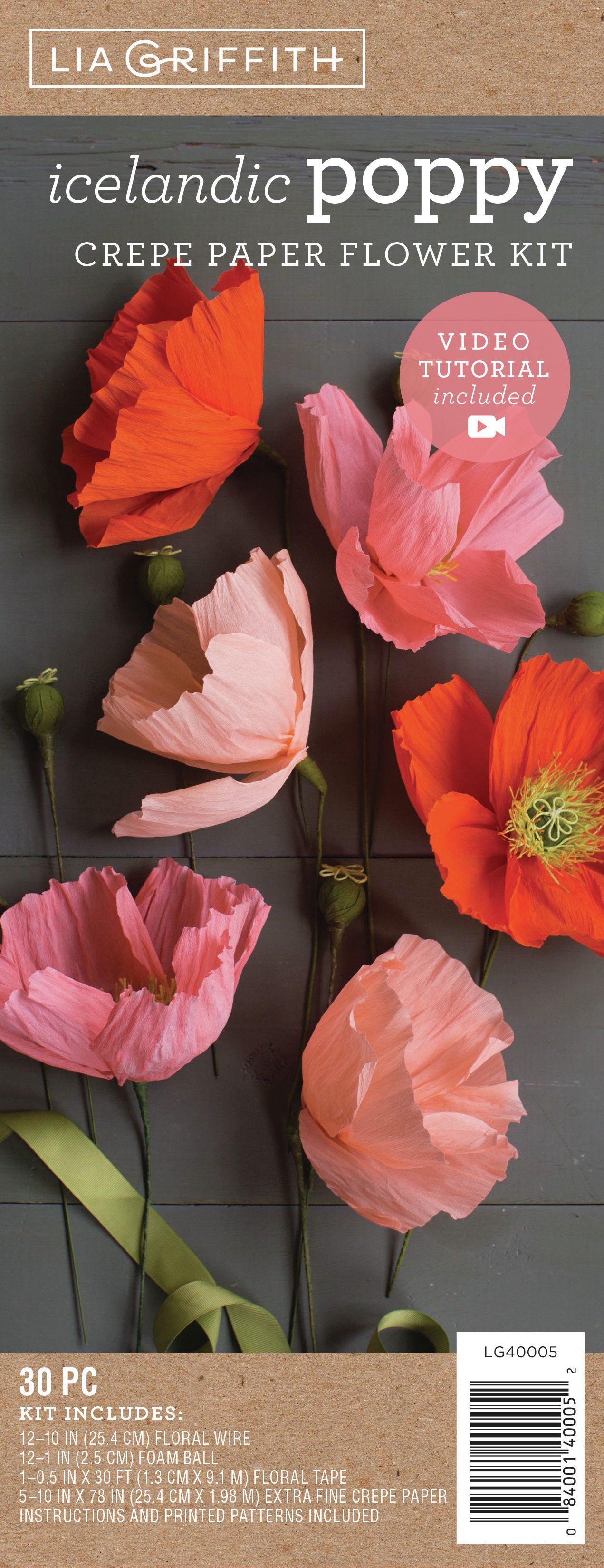 Crepe Paper Flower Kit  Poppies