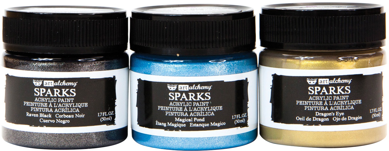 Finnabair Art Alchemy Sparks Acrylic Paint Set 3/Pkg Masquerade, 1.7 Fl Oz Each