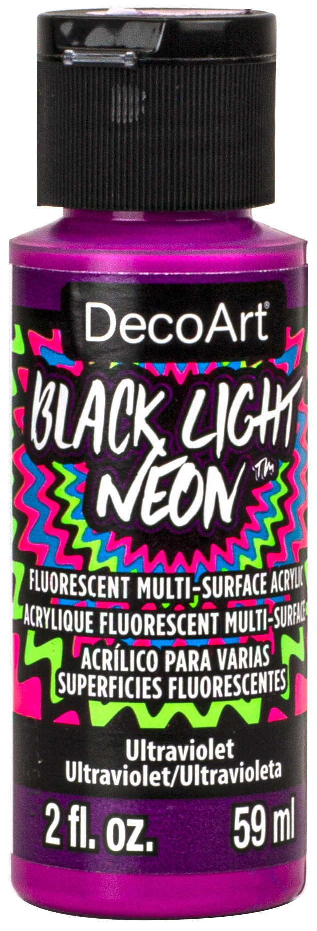 Americana Black Light Neon Acrylic Paint 2oz Ultraviolet