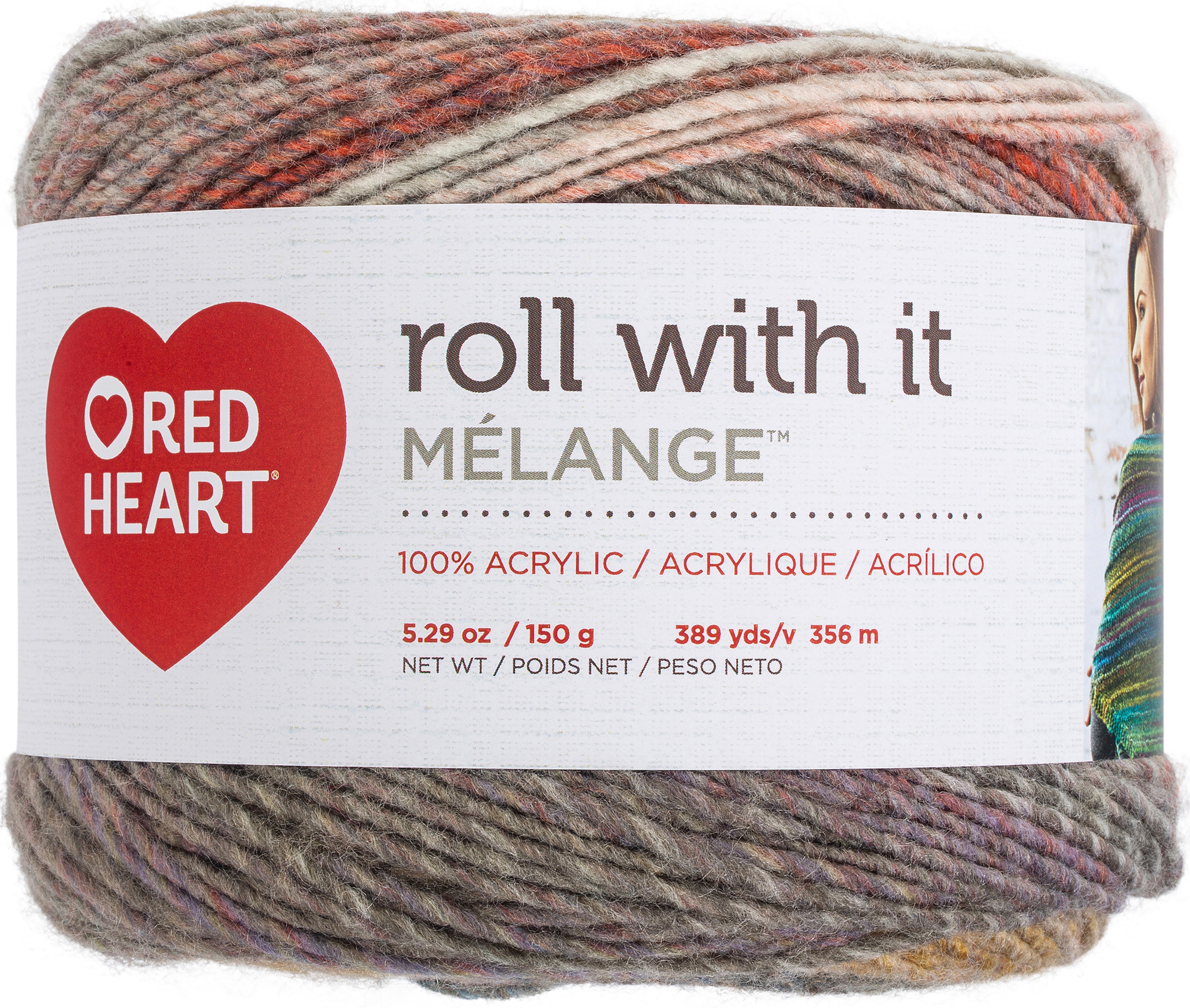 Red Heart Yarn Roll With It Melange Theater