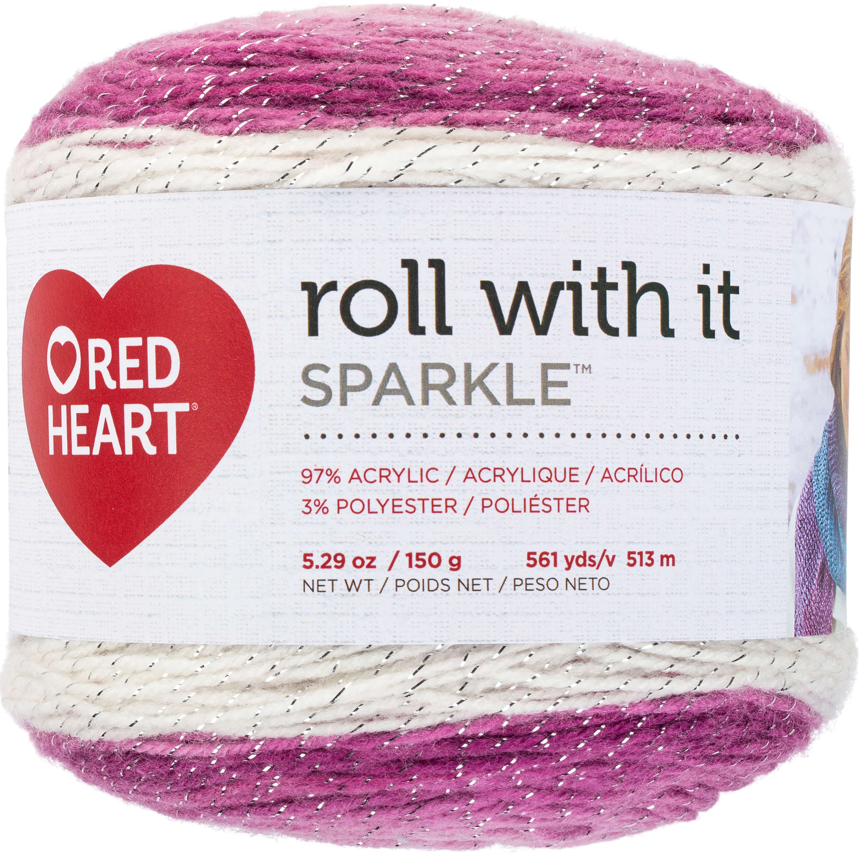 Red Heart Yarn Roll With It Sparkle Pixie