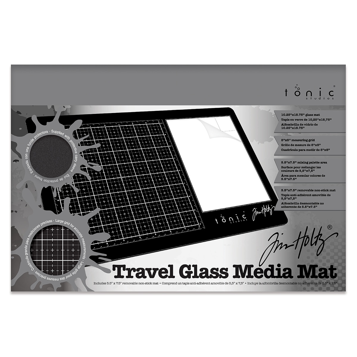 Tim Holtz Travel Glass Media Mat 10.25