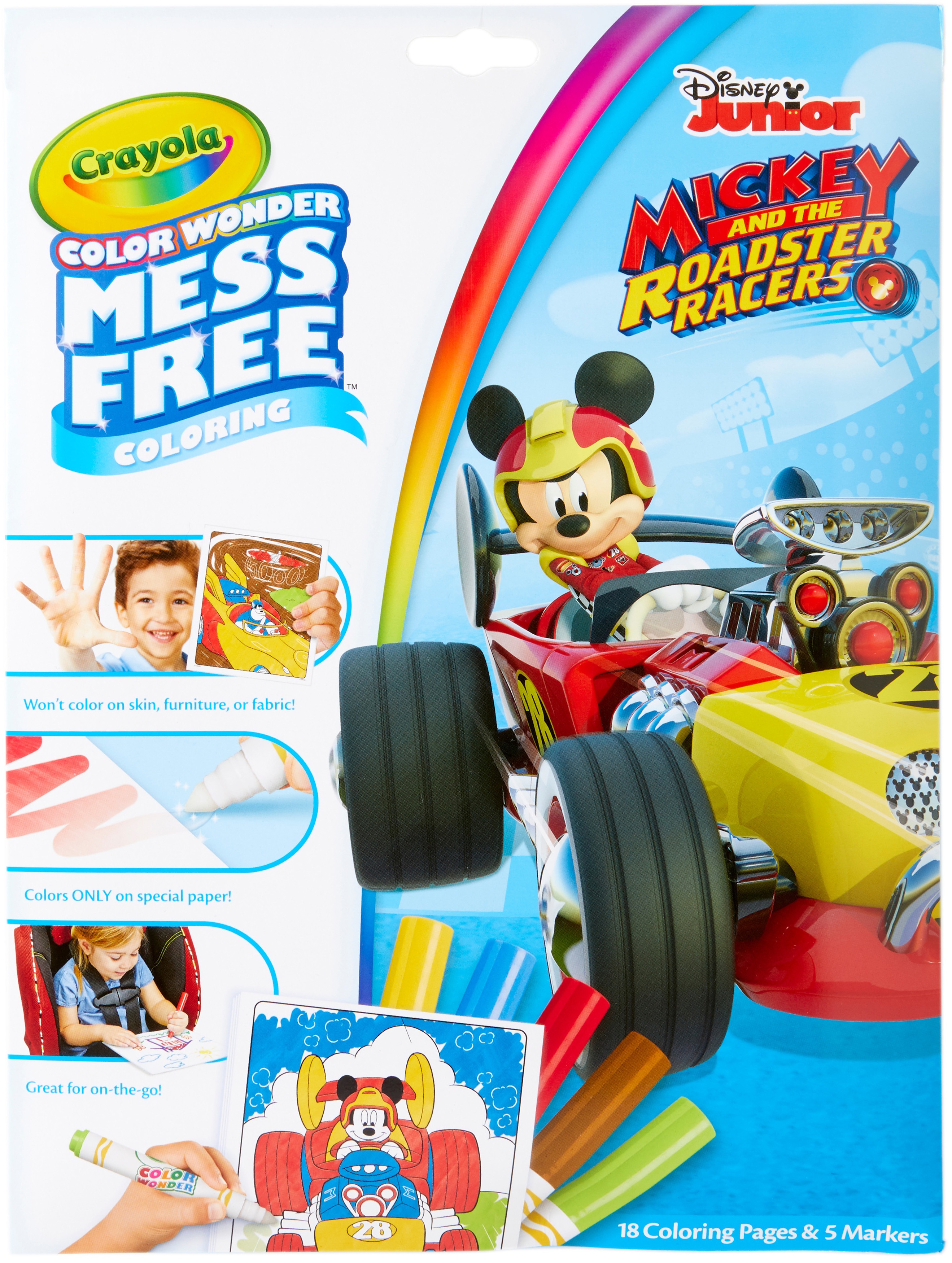 Crayola Color Wonder Coloring Pad & Markers Mickey Mouse Roadster Racers
