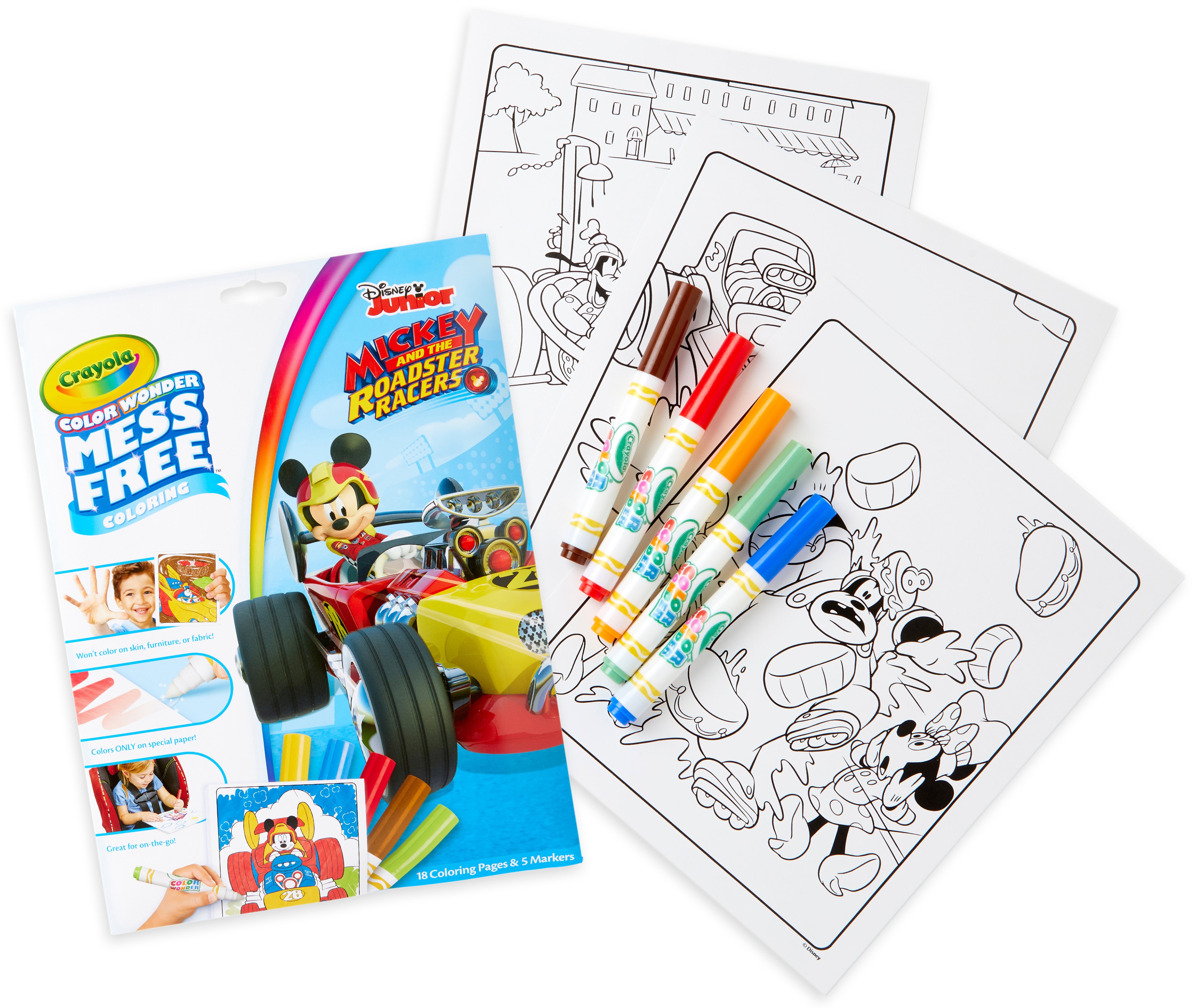 Crayola Color Wonder Coloring Pad & Markers Mickey Mouse Roadster Racers