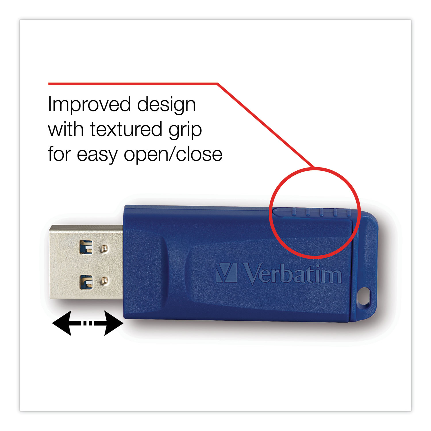 Verbatim® Classic USB 2.0 Flash Drive, 8 GB, Blue, 5/Pack