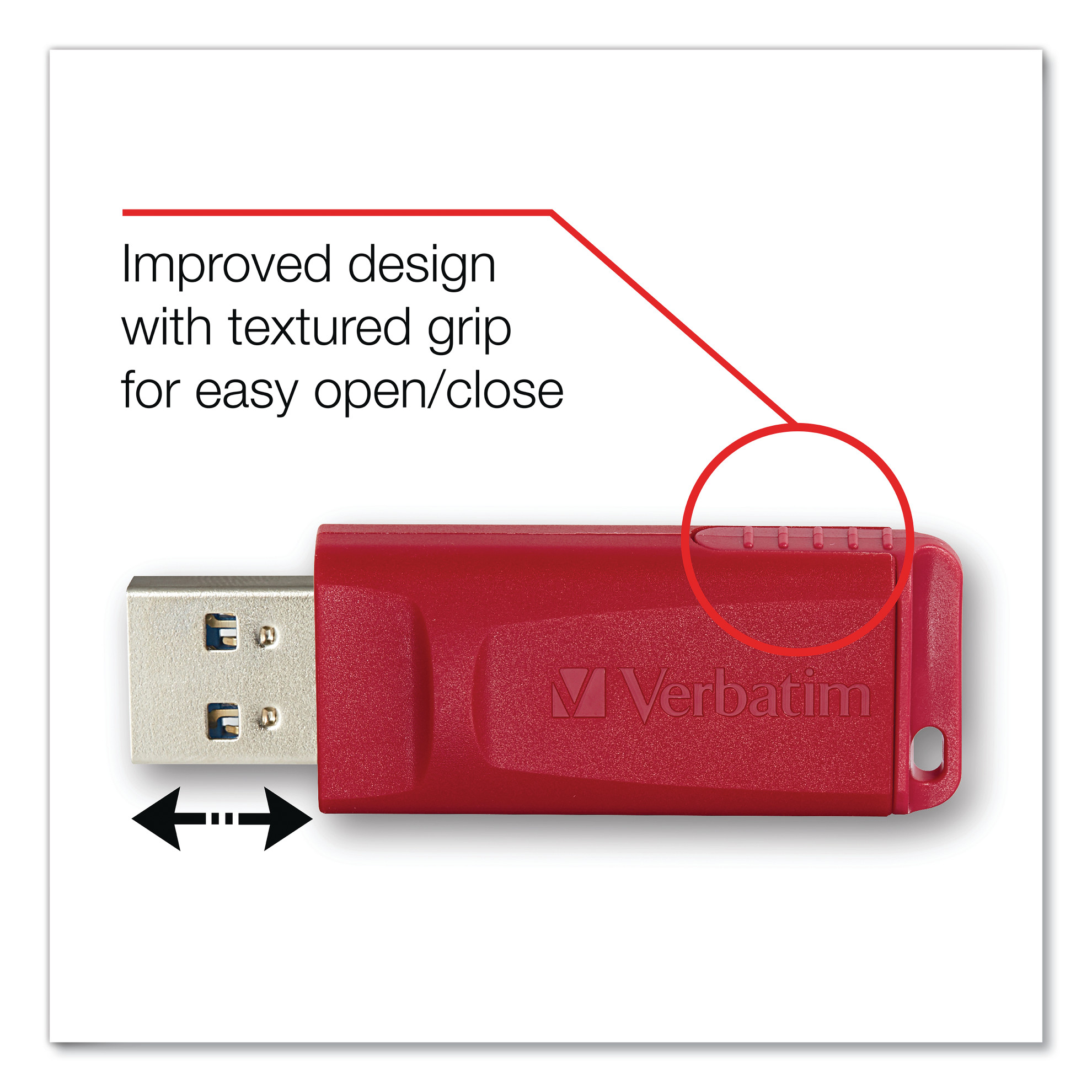 Verbatim® Store 'n' Go USB 2.0 Flash Drive, 32GB, Red