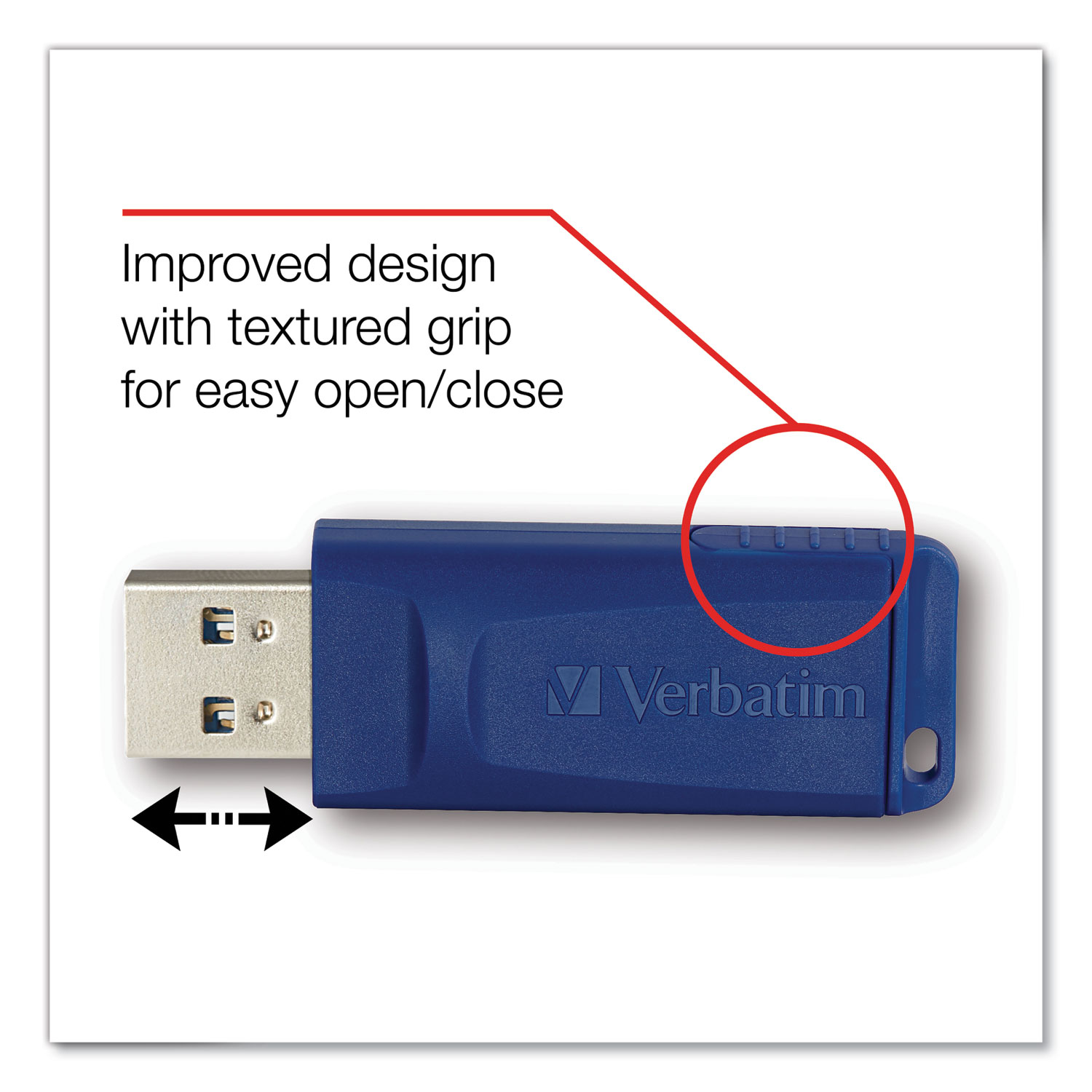 Verbatim® Classic USB 2.0 Flash Drive, 16 GB, Blue, 5/Pack