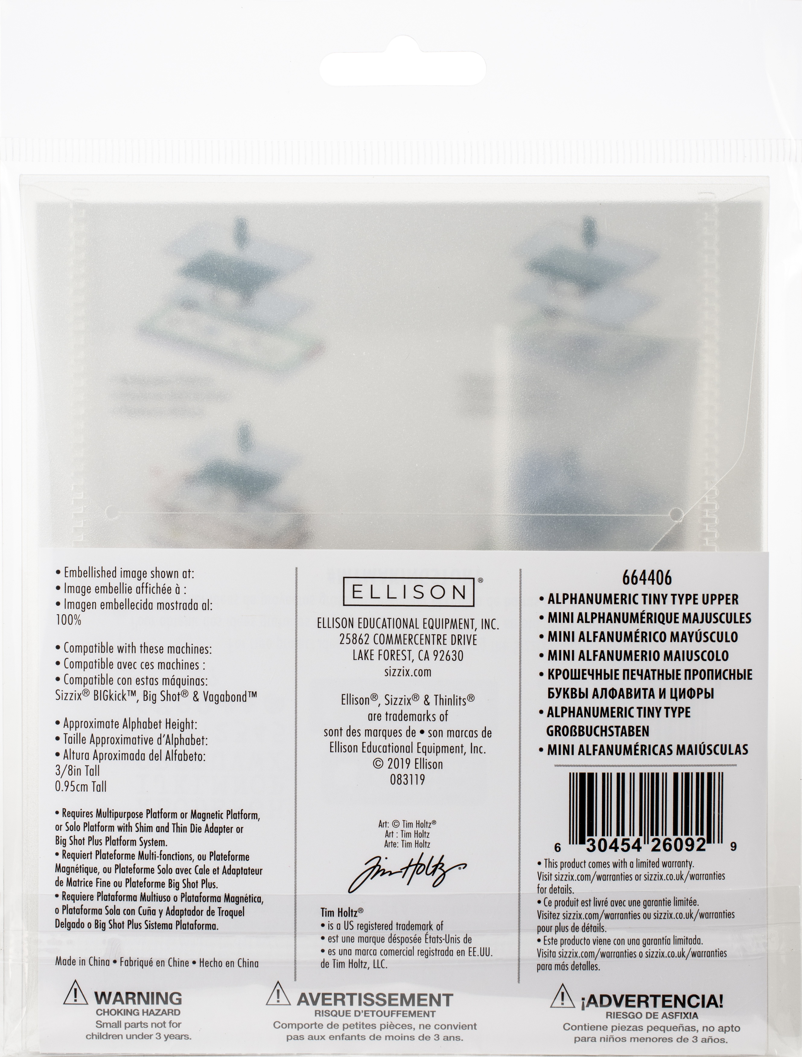 Sizzix Thinlits Dies By Tim Holtz Alphanumeric Tiny Type Upper