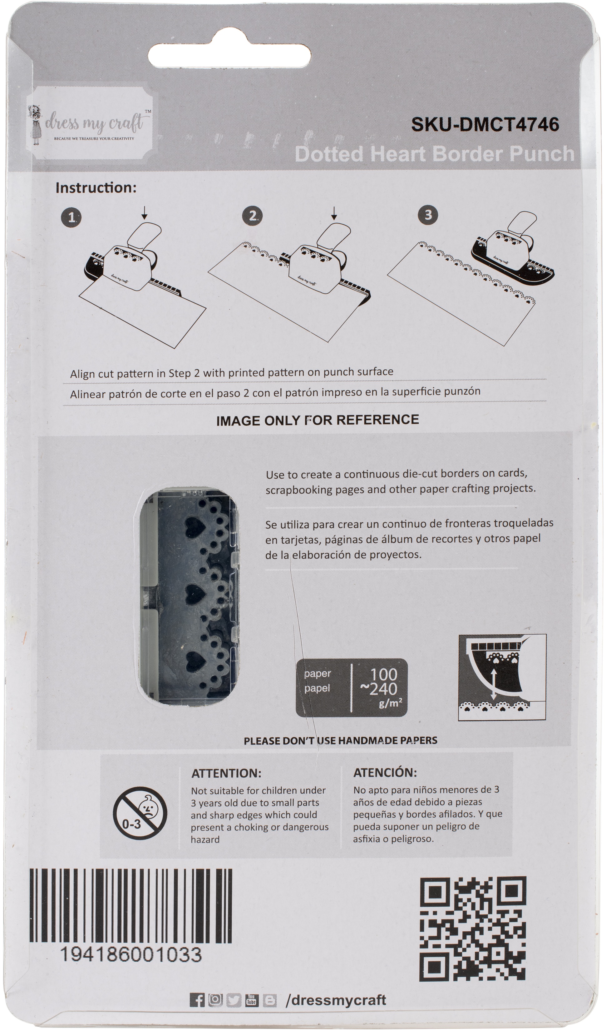 Dress My Craft Paper Punch Dotted Heart Border Punch