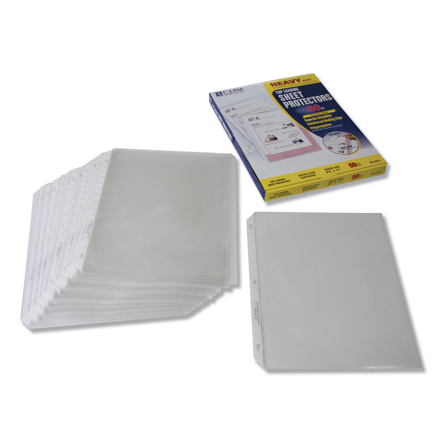 C-Line® Heavyweight Polypropylene Sheet Protector, Clear, 2