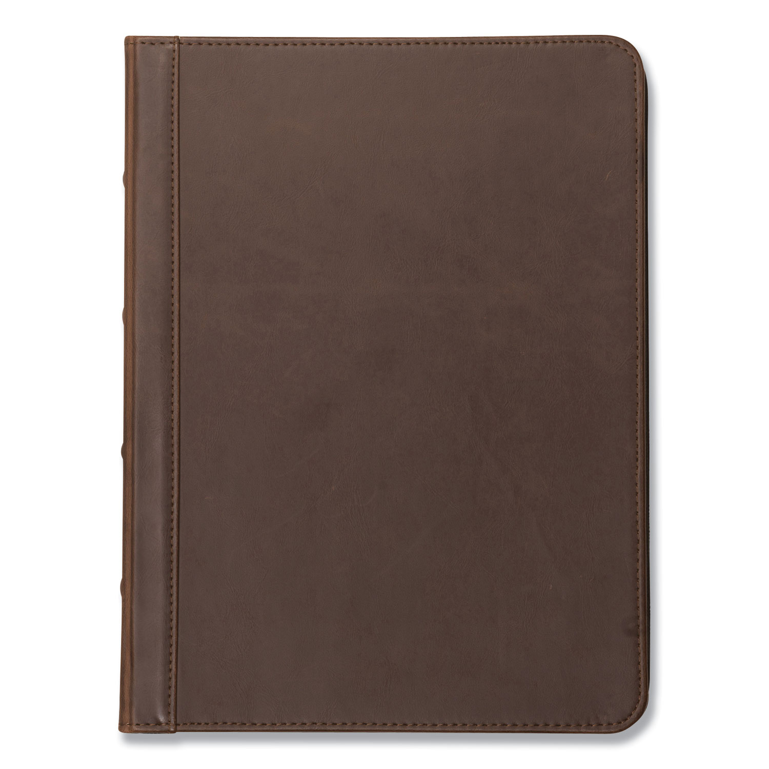 Samsill® Vintage Hardback Zipper Portfolio, Vinyl, Dark Brown, 11 x 8 1/2
