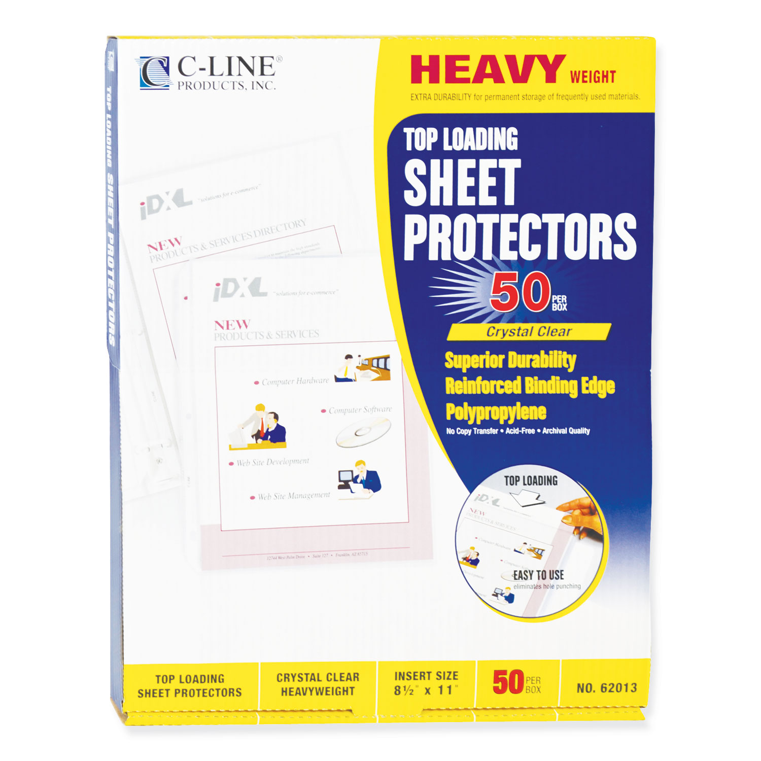 C-Line® Heavyweight Polypropylene Sheet Protector, Clear, 2
