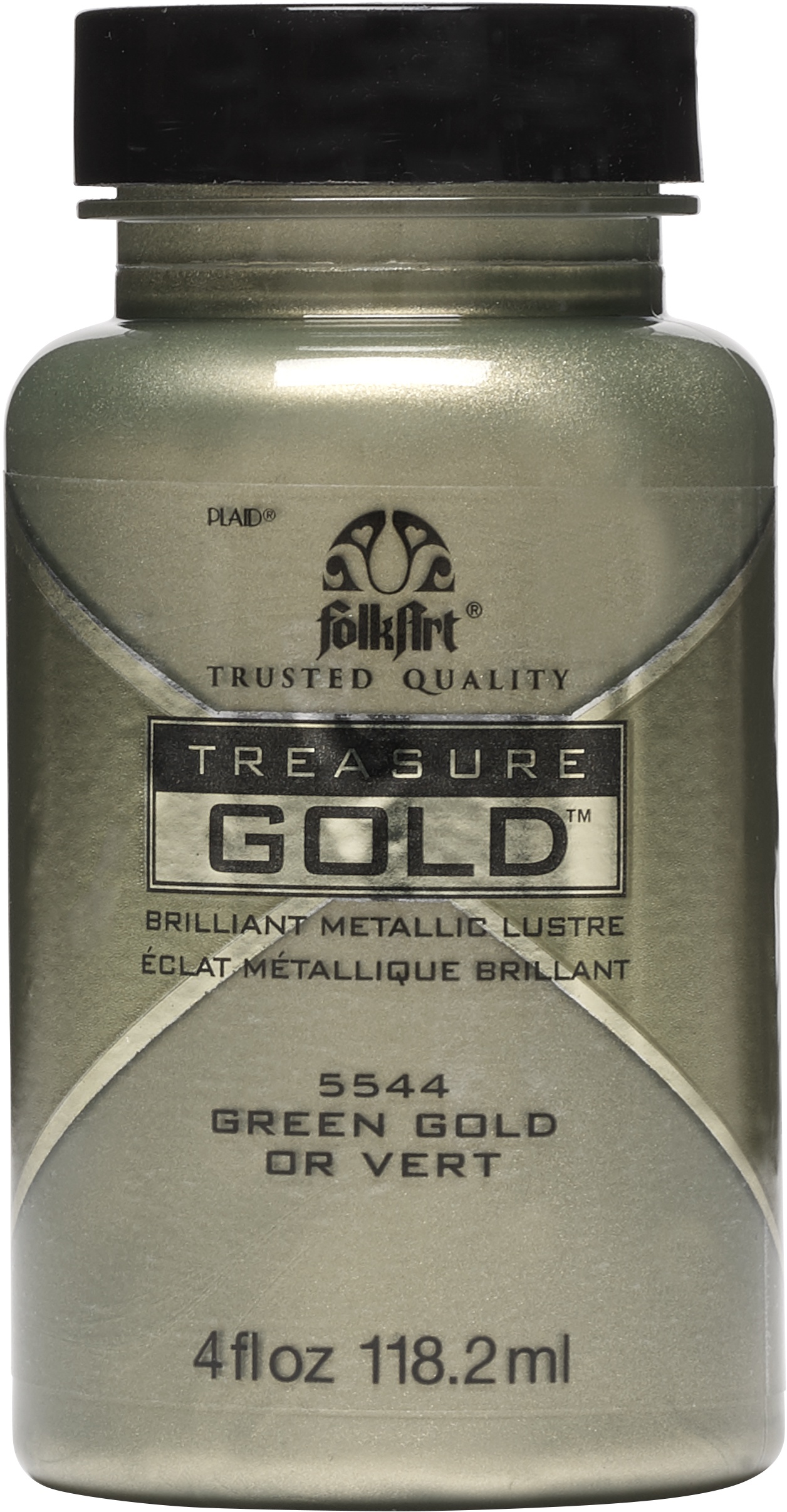 Folkart Treasure Gold Paint 4oz Green Gold