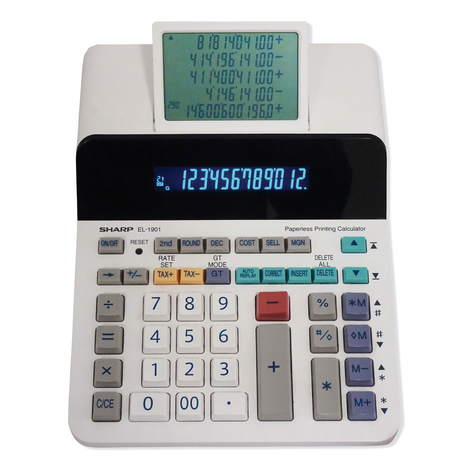 EL-1901 Paperless Printing Calculator with Check and Correct, 12-Digit LCD