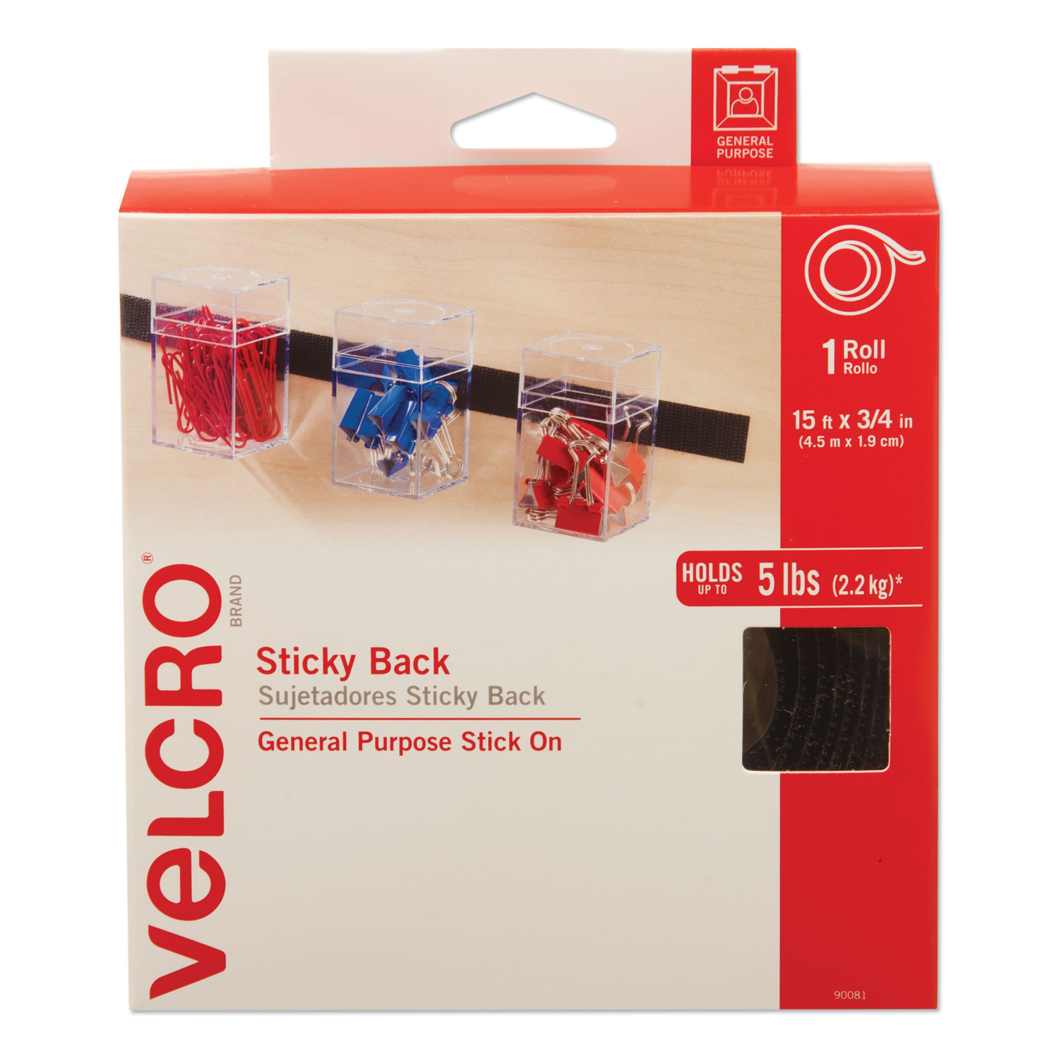 VELCRO(R) Brand STICKY BACK Tape 3/4
